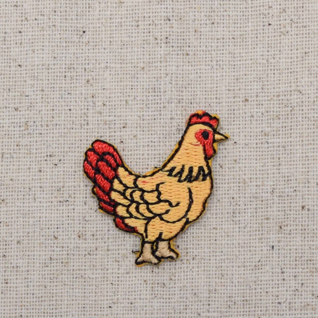 Yellow and Red Chicken Iron on Patch