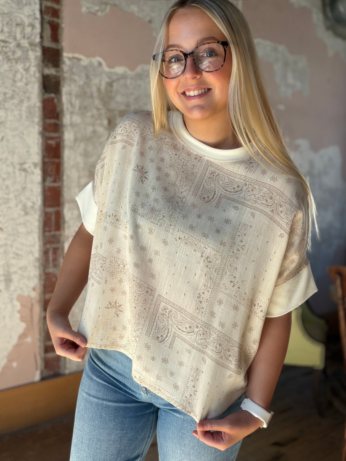 Patchwork Paisley Print Top (extended!)