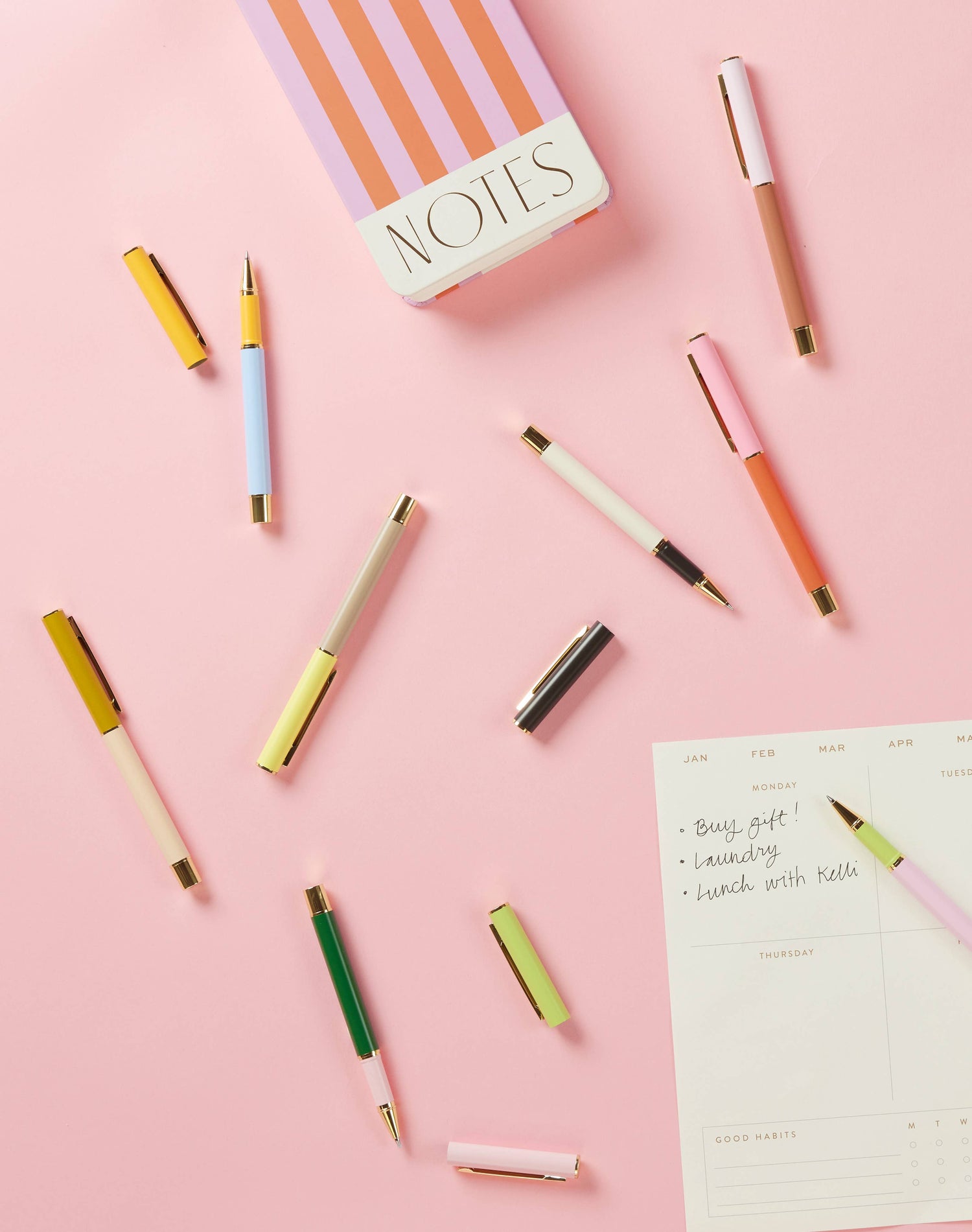 Color Block Pens, Set Of 2