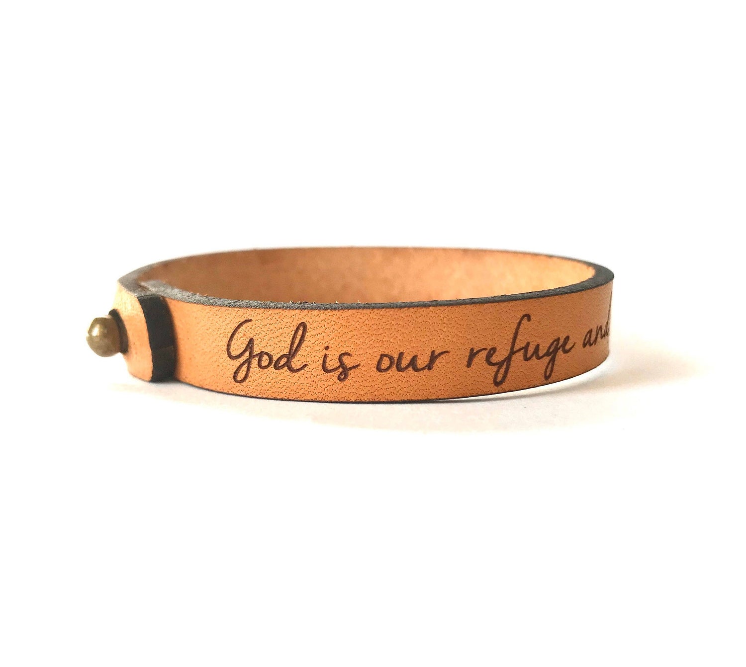 Psalm 46 Thin Leather Bracelet