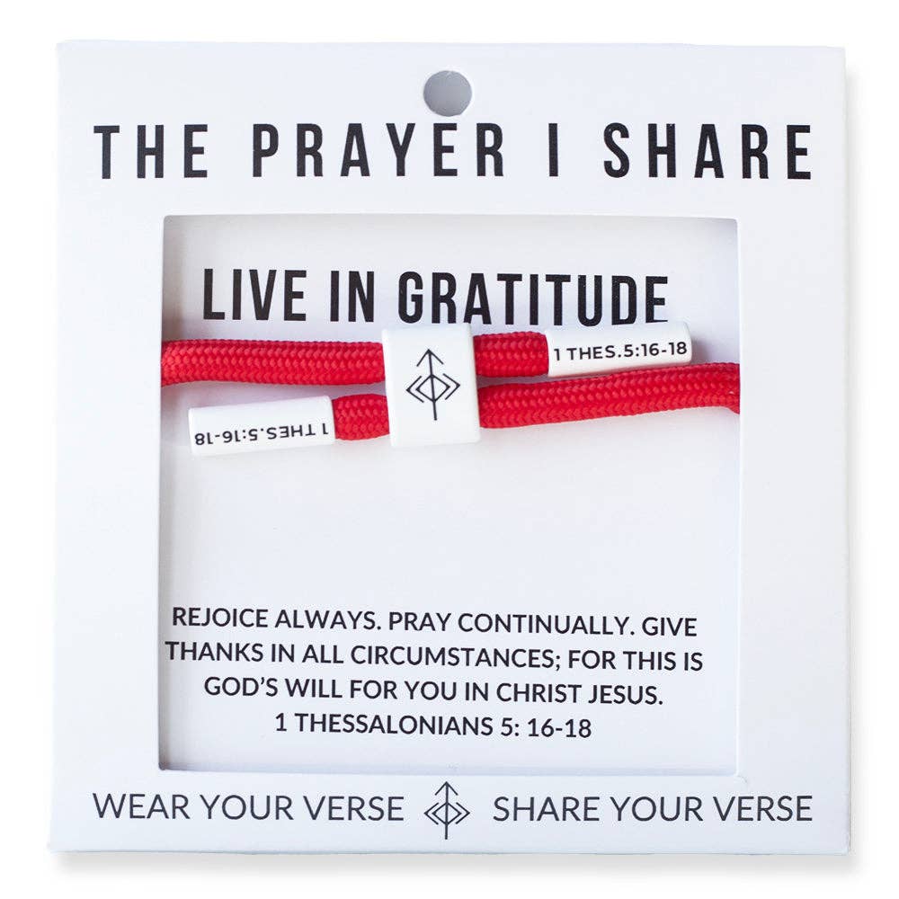 Live in Gratitude Christian Cord Bracelet