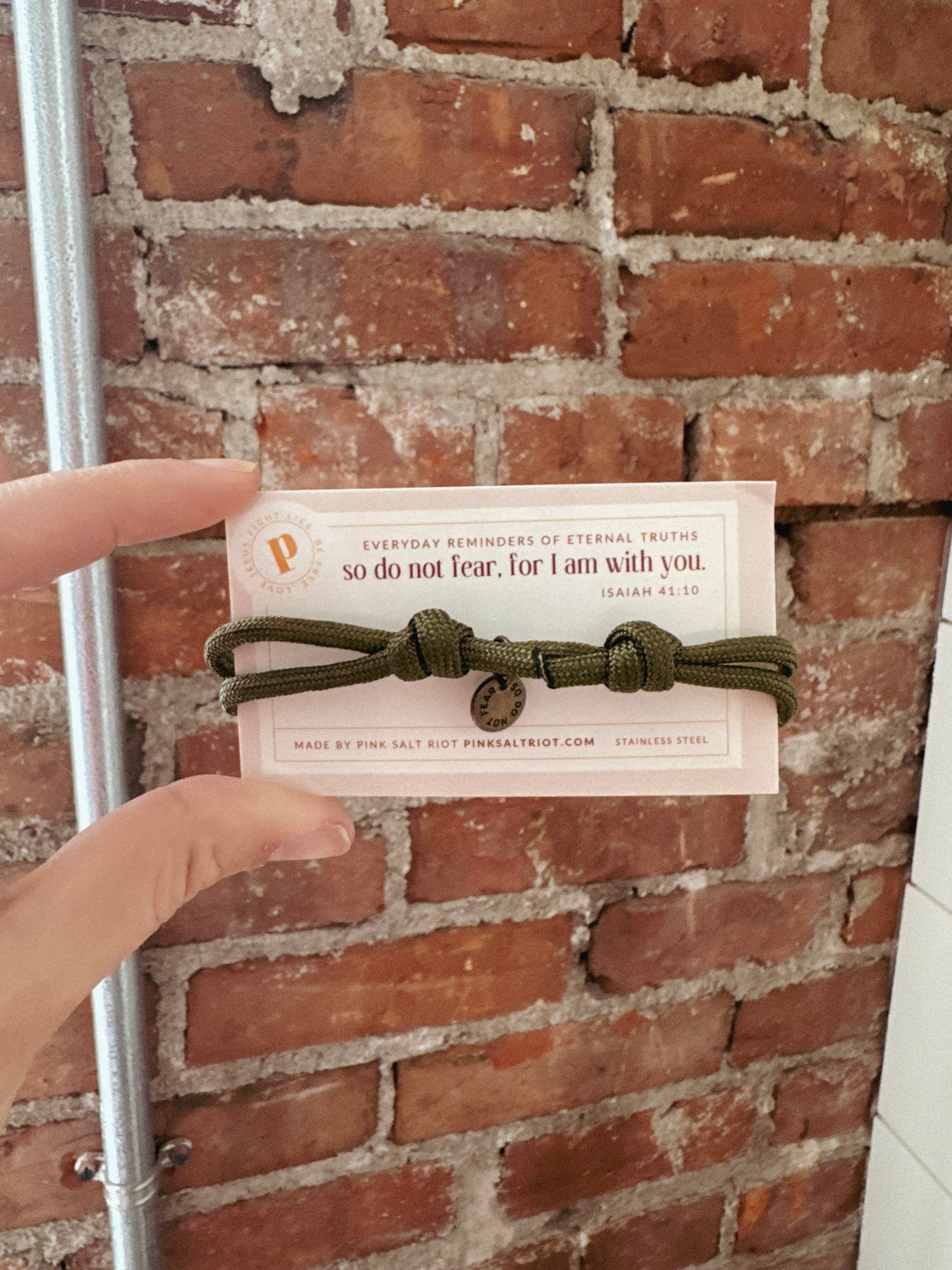 So Do Not Fear Olive Paracord Bracelet