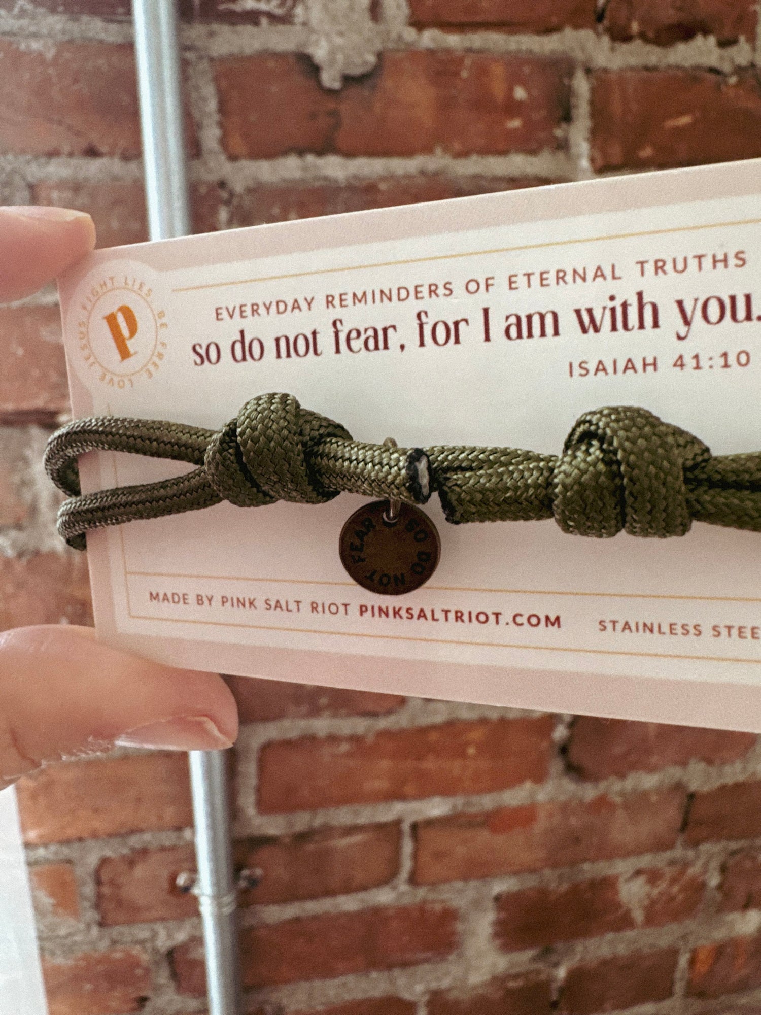 So Do Not Fear Olive Paracord Bracelet