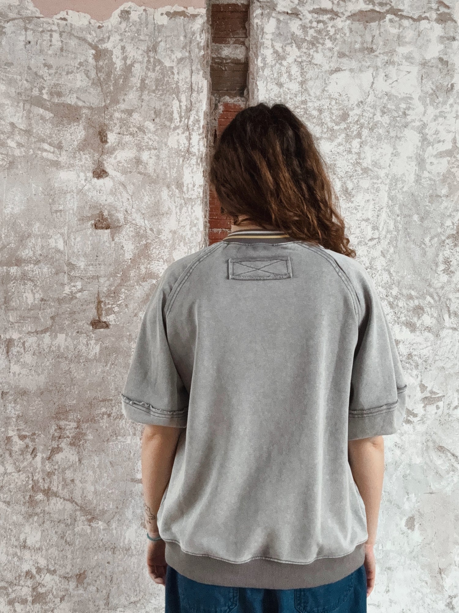 Washed Terry Banded Bottom Pullover