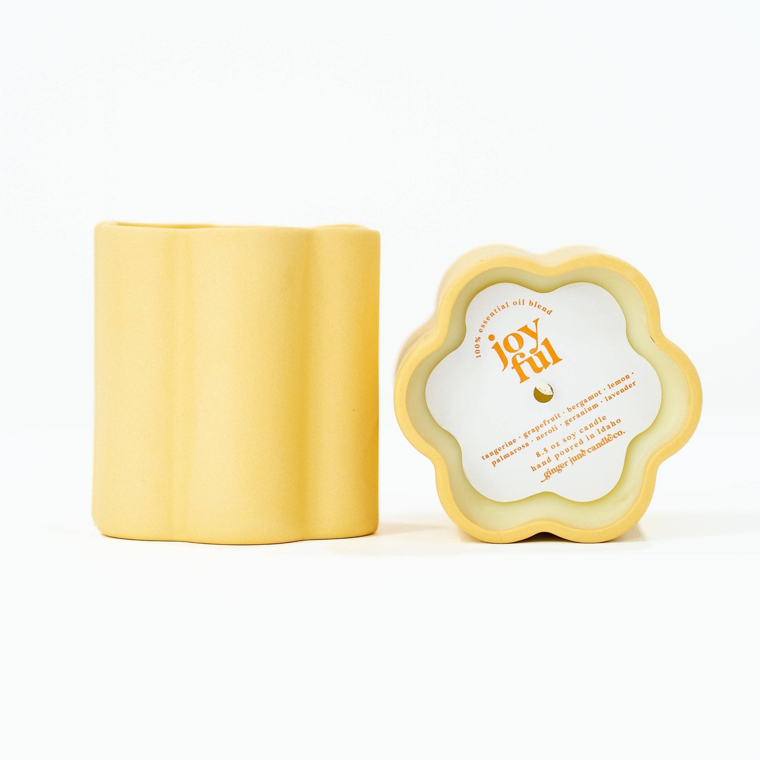 Ceramic Daisy 100% Essential Oil Soy Candle