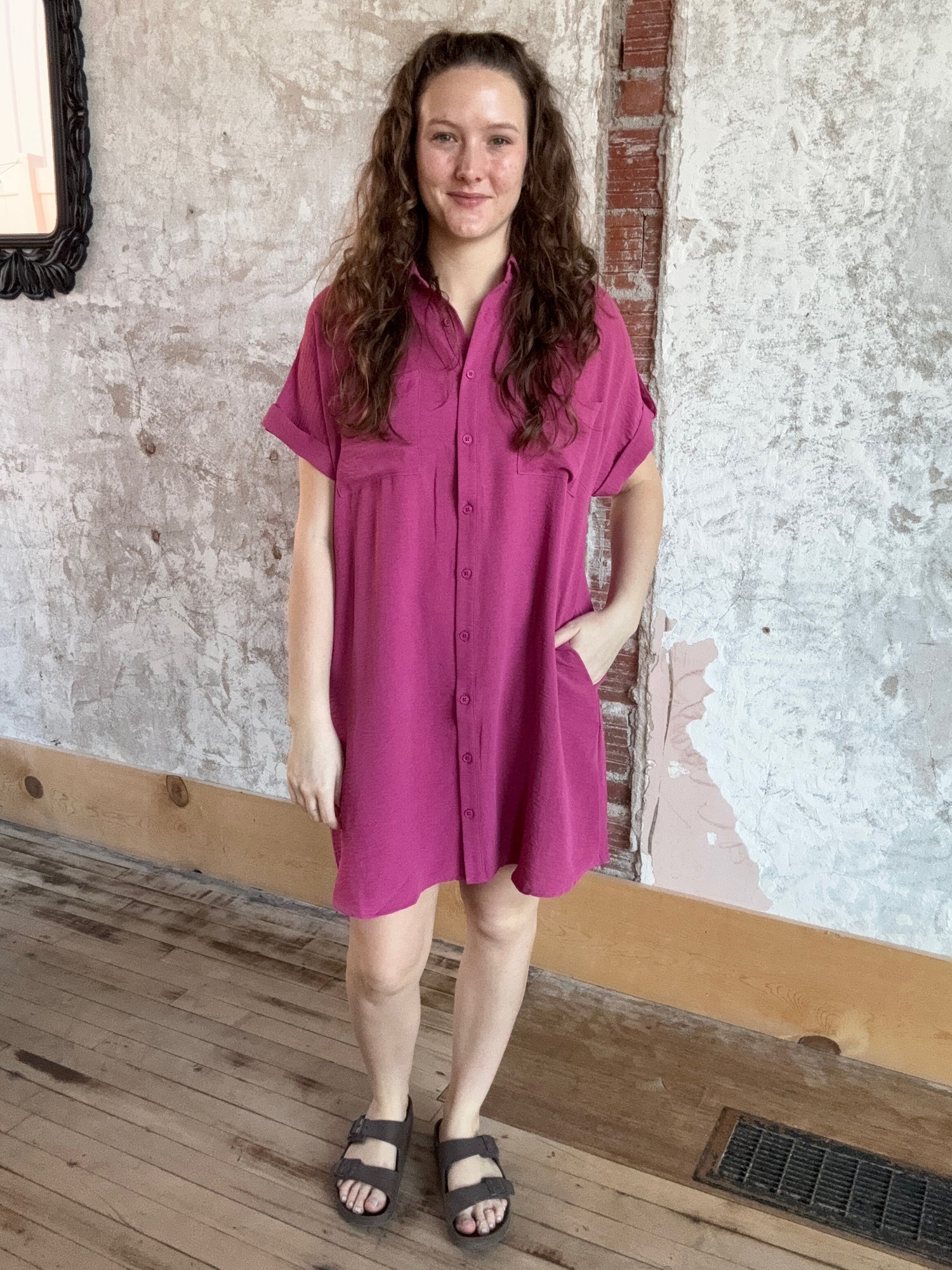 Button-Up Shirt Dress (extended sizes!) Goldfinch Provisions Button-Up Shirt Dress (extended sizes!) Goldfinch Provisions