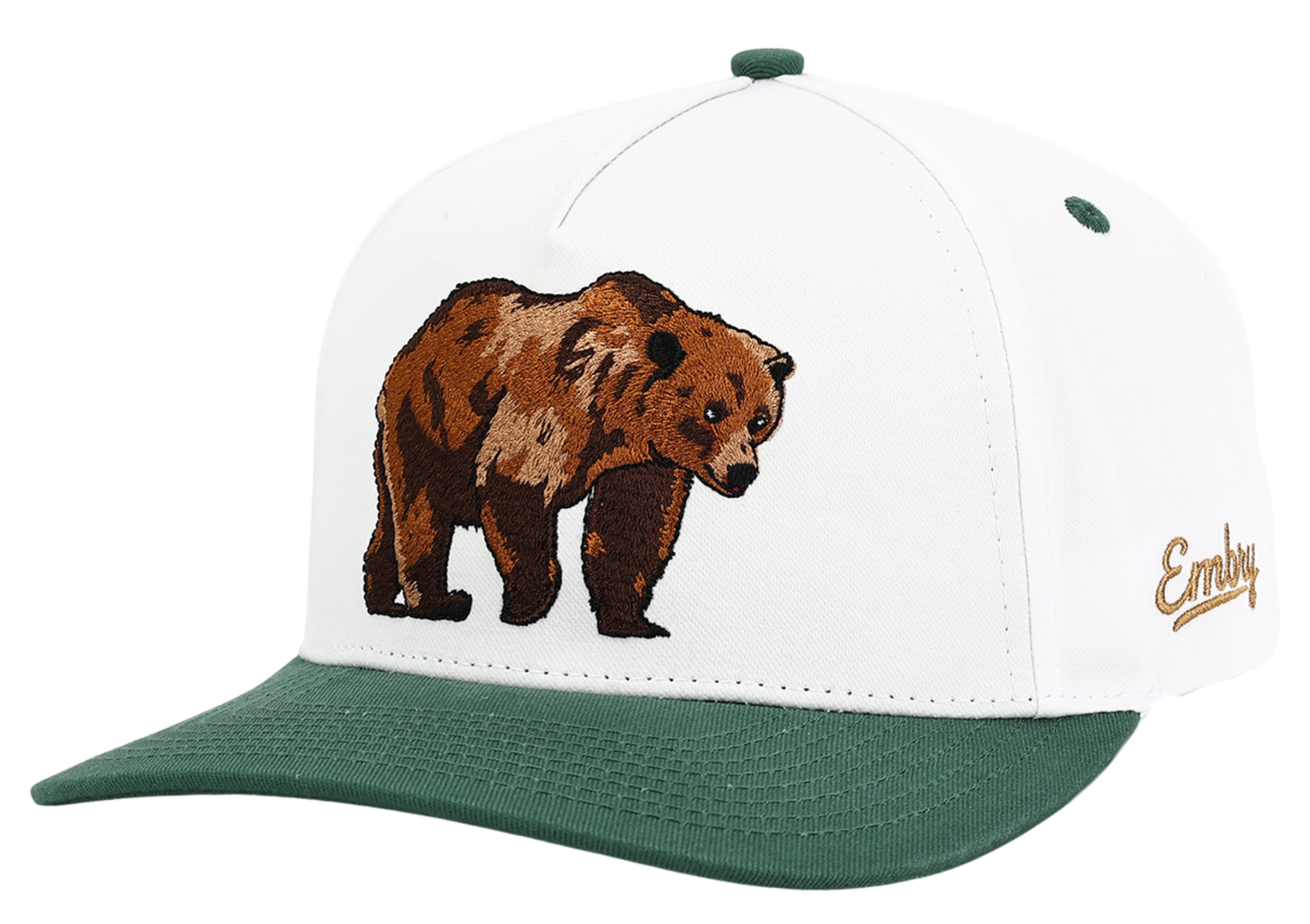 White/Green Bear Trucker Hat