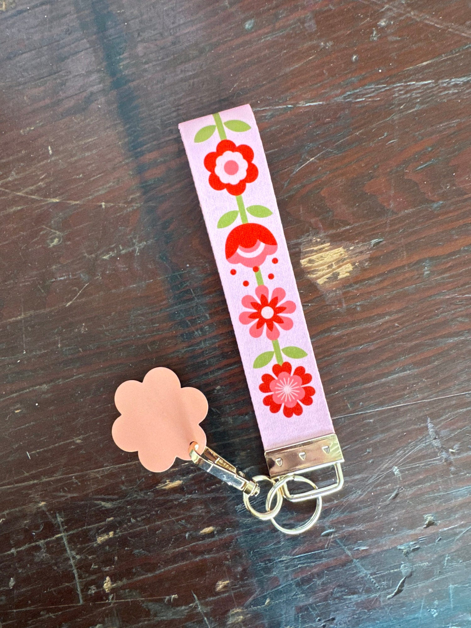 Pink Florals Lanyard