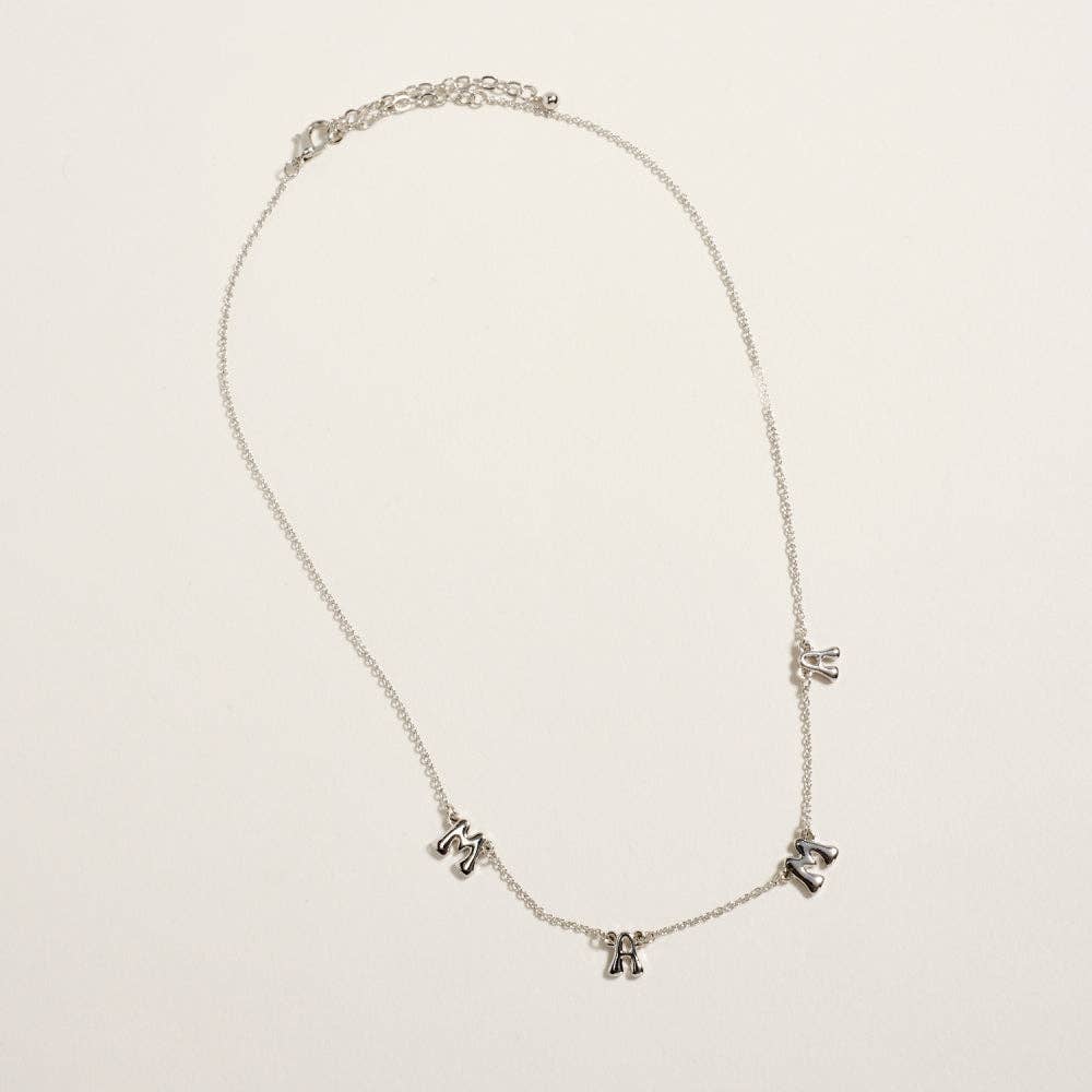 16 Inch Metal Puffy Mama Charm Mom Mother Ma Chain Necklace