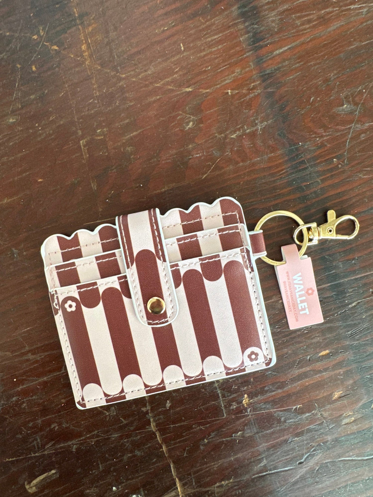 Maroon Blush Stripe Wallet