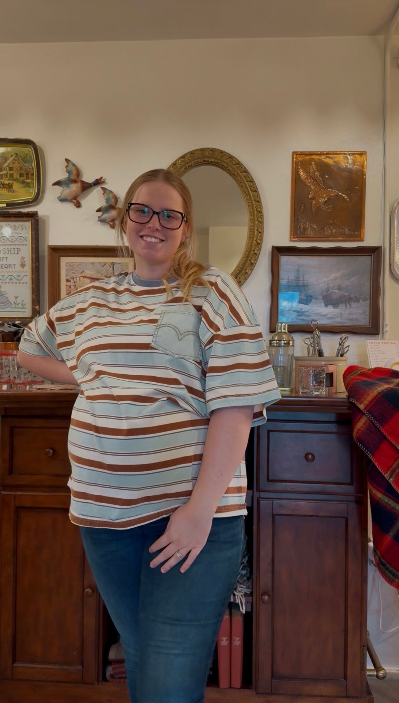 Comfy Striped Pocket Tee