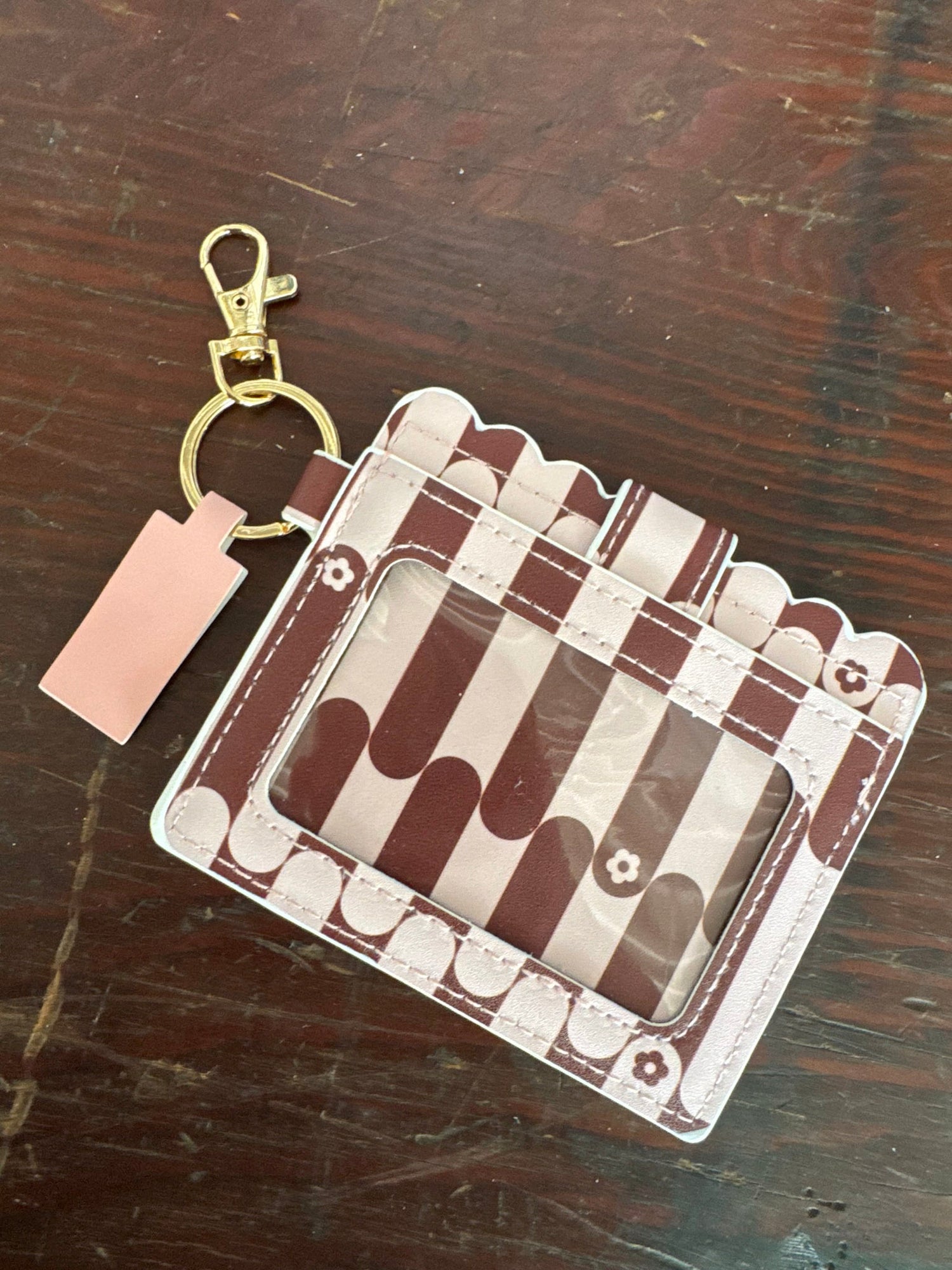 Maroon Blush Stripe Wallet