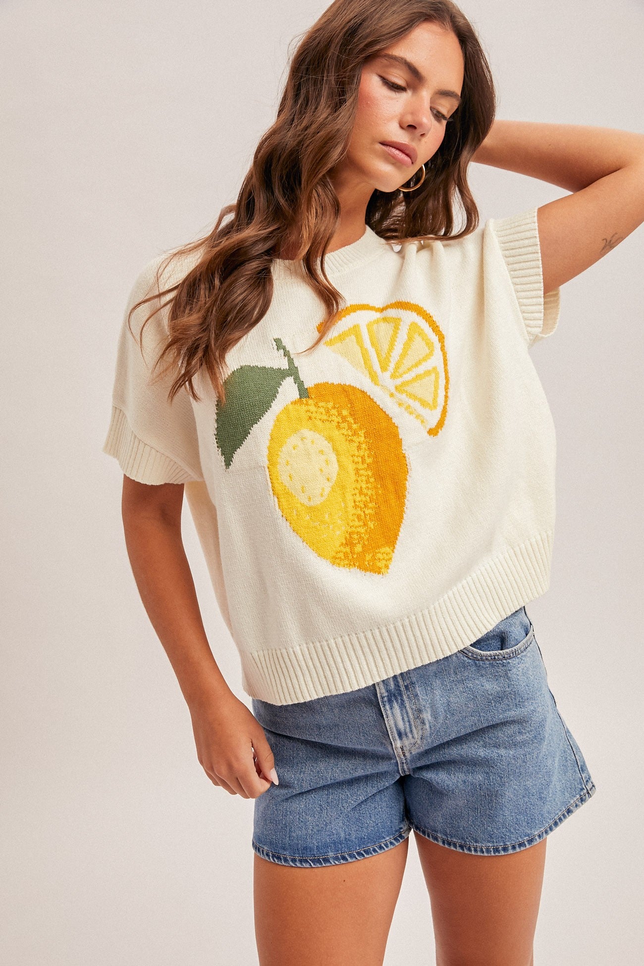 Crew Neck Lemon Sweater