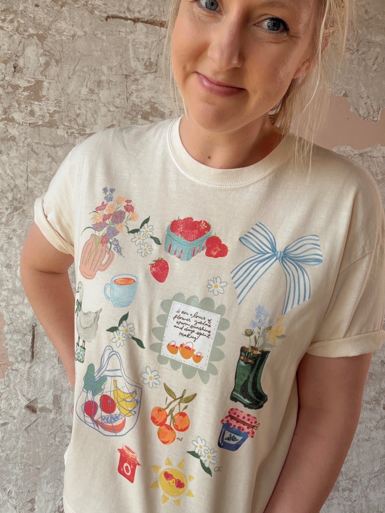Summer Collage Mid Crop Graphic Tee