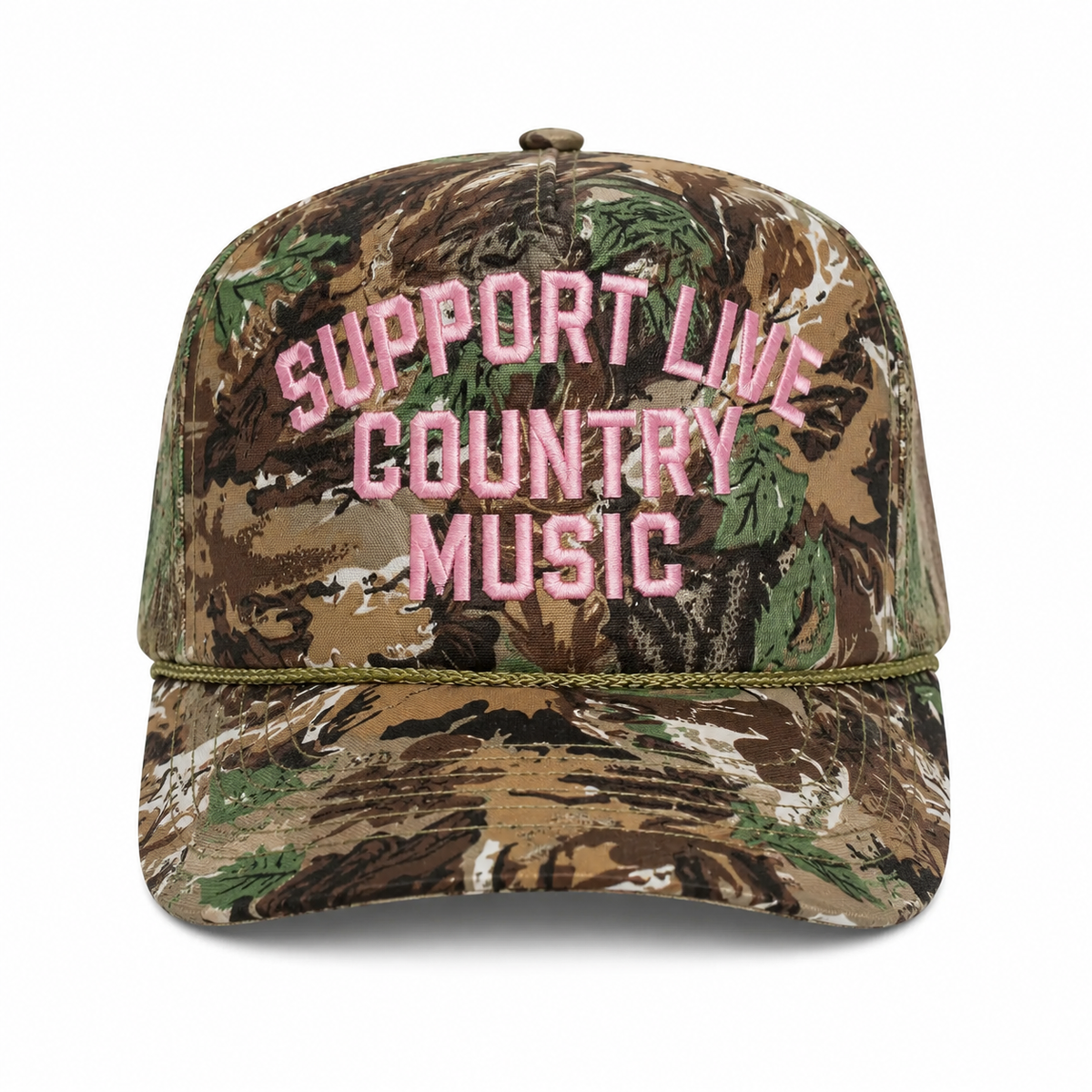Support Live Country Music Embroidered Camo Hat