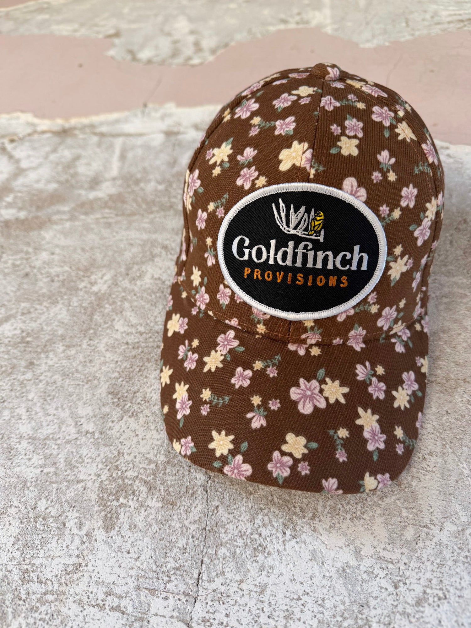 Goldfinch Vintage Floral Patch Hat