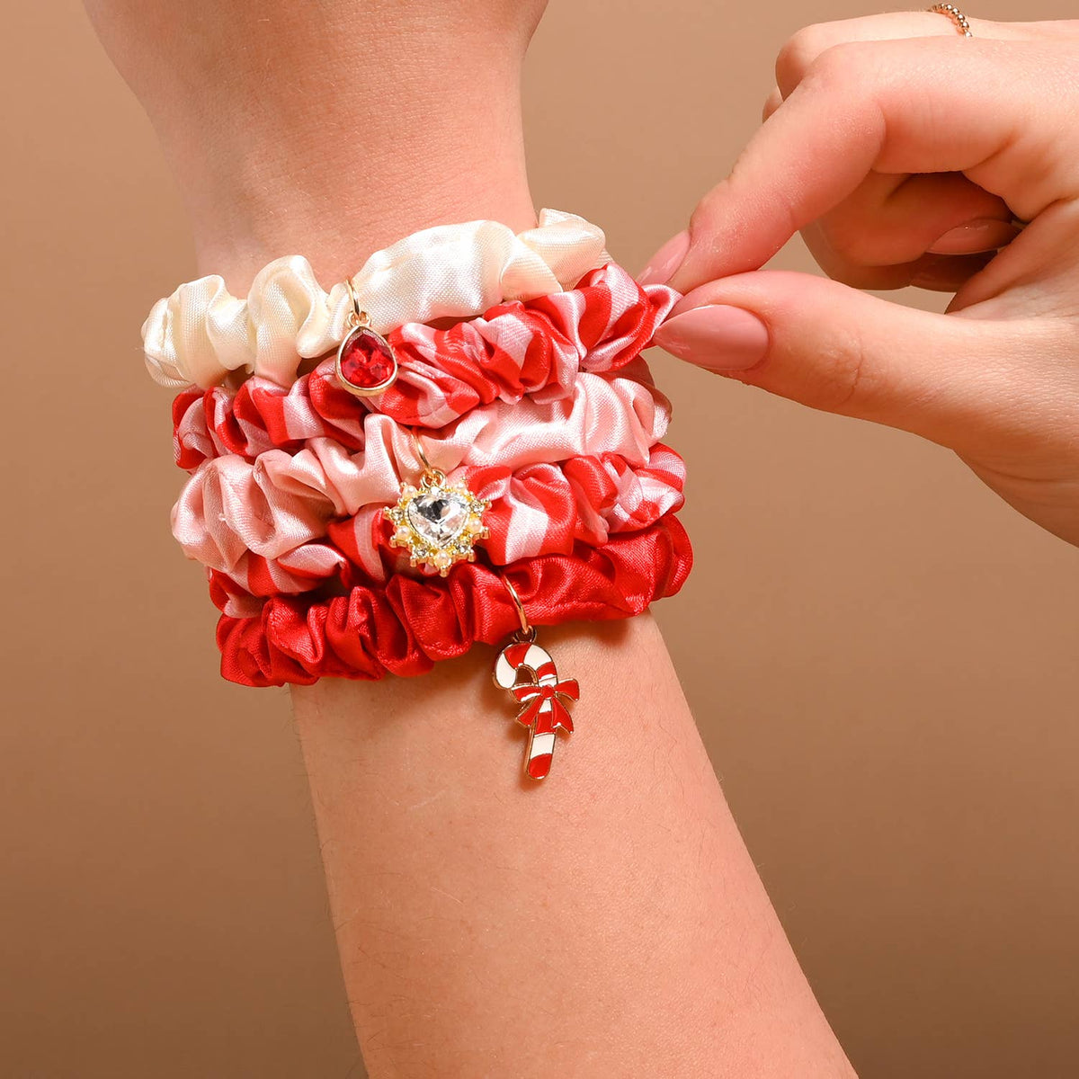 Scrunchie Charm Set - Peppermint Stripes