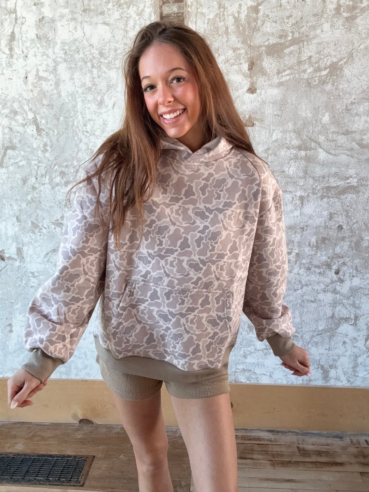 Let’s Be Happy Duck Camo Hoodie