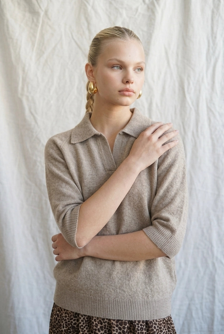 Soft Collared Knit Pullover
