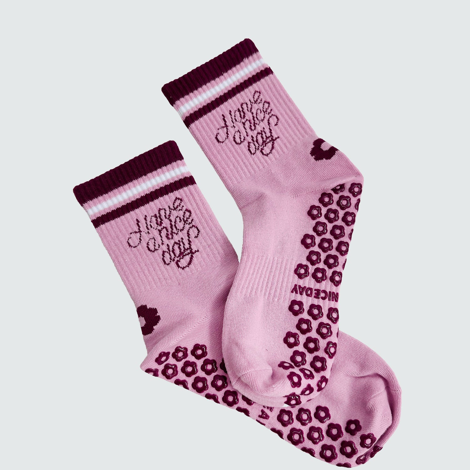 Have a Nice Day Daisy Grip Socks