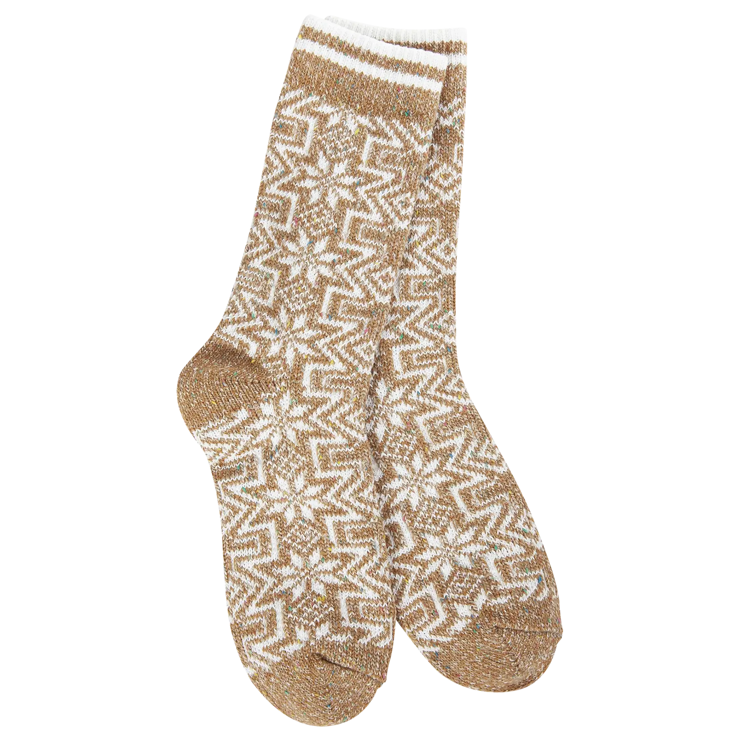 Holiday Confetti Geo Gingerbread Socks