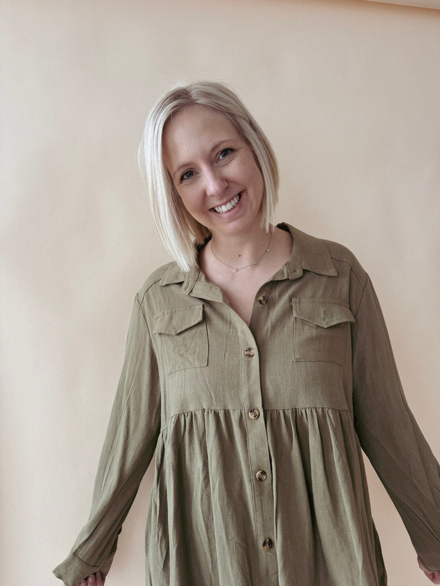 Womens Linen Blend Peplum Button Up Shirt
