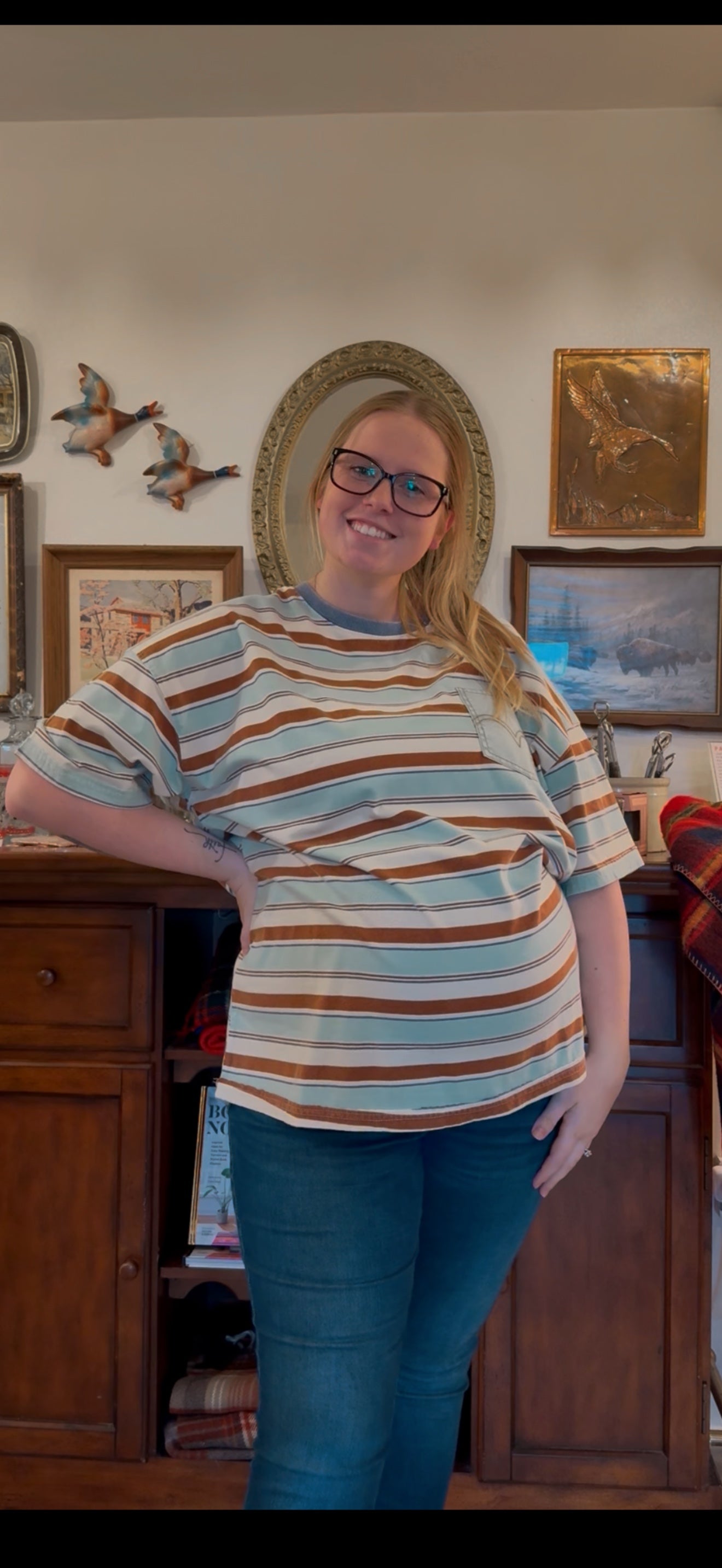 Comfy Striped Pocket Tee