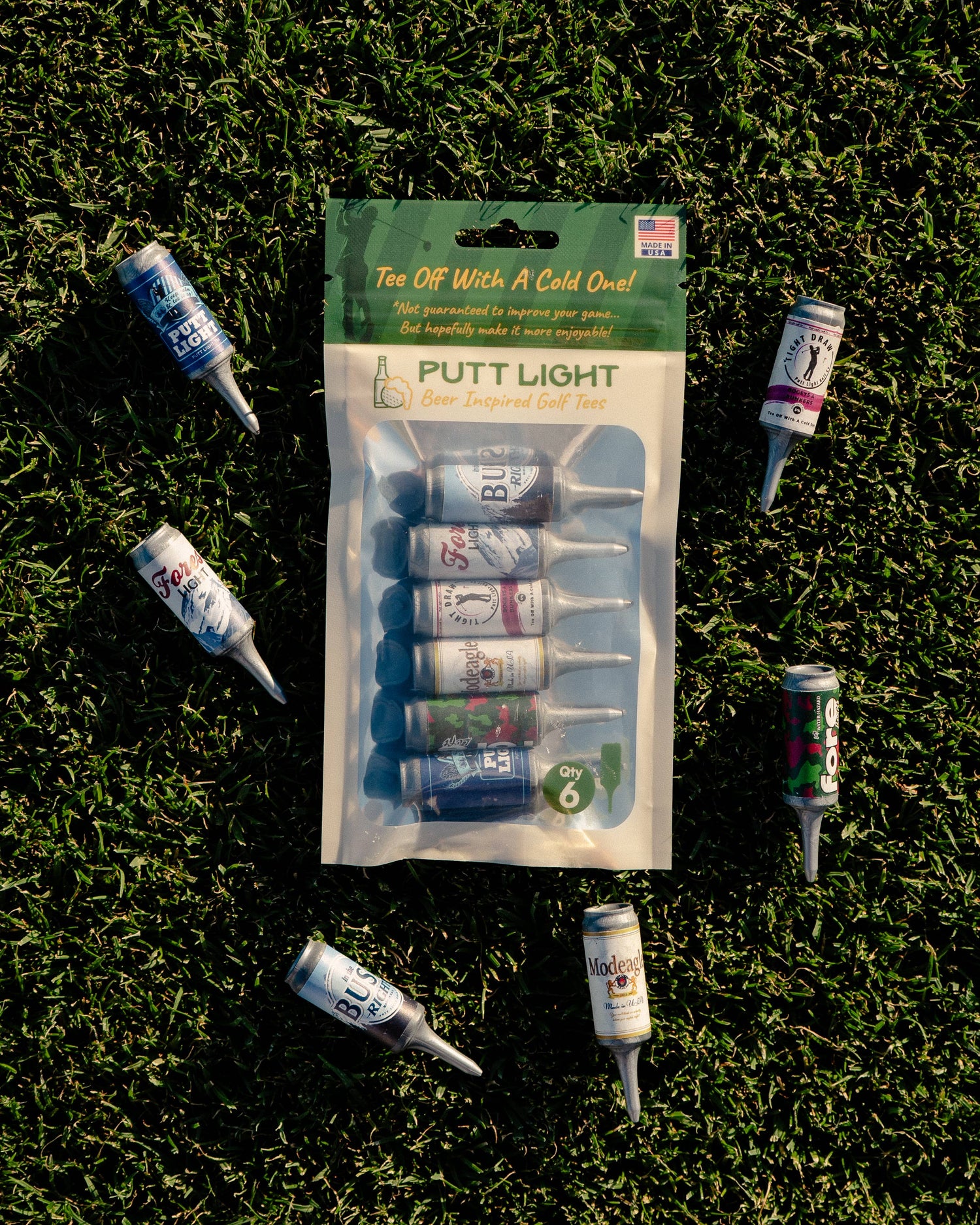 Beer Can Golf Tees - 6 pack