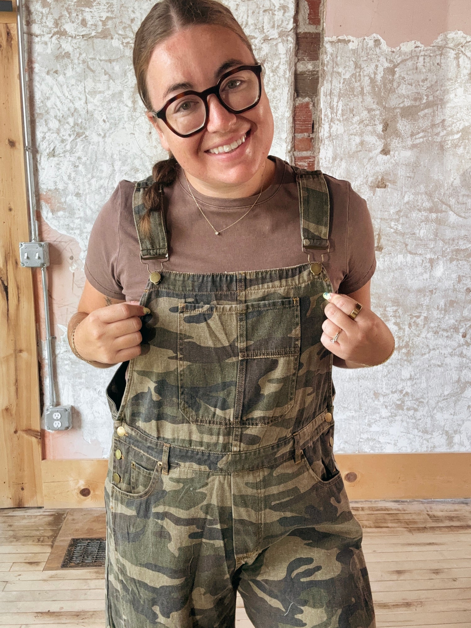Camo Denim Barrel Overalls (Extended Sizes!)