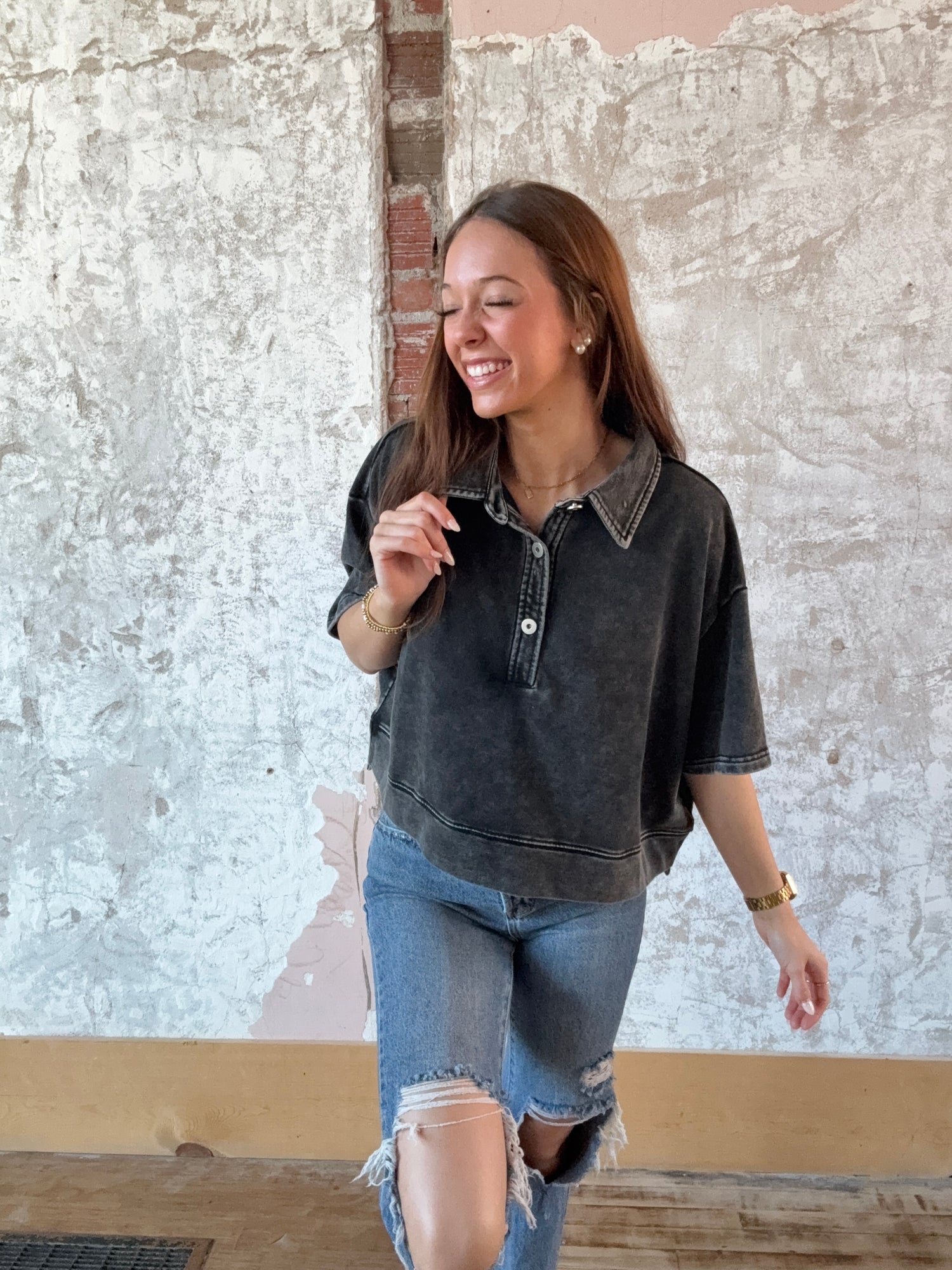 Mineral Washed Cotton Terry Shirt