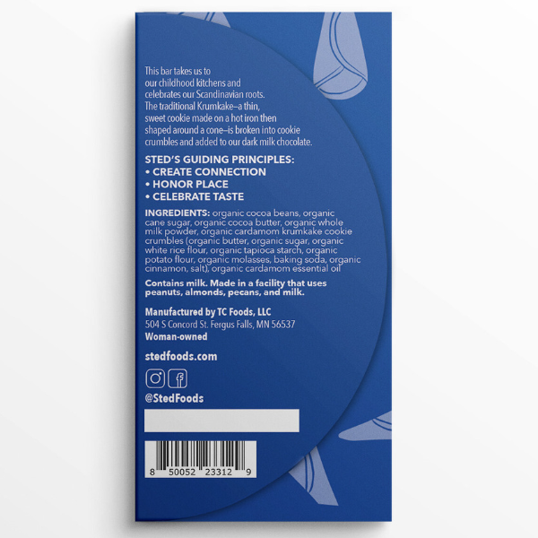 Mini Cardamom Krumkake Cookie Candy Bar