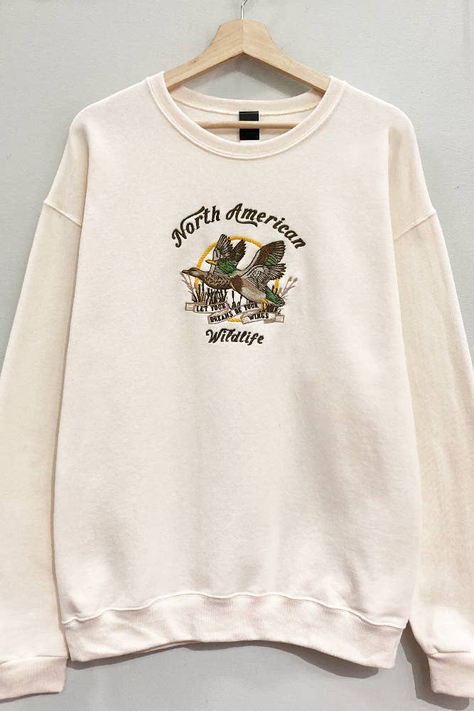North American Wildlife Embroidered Sweatshirt