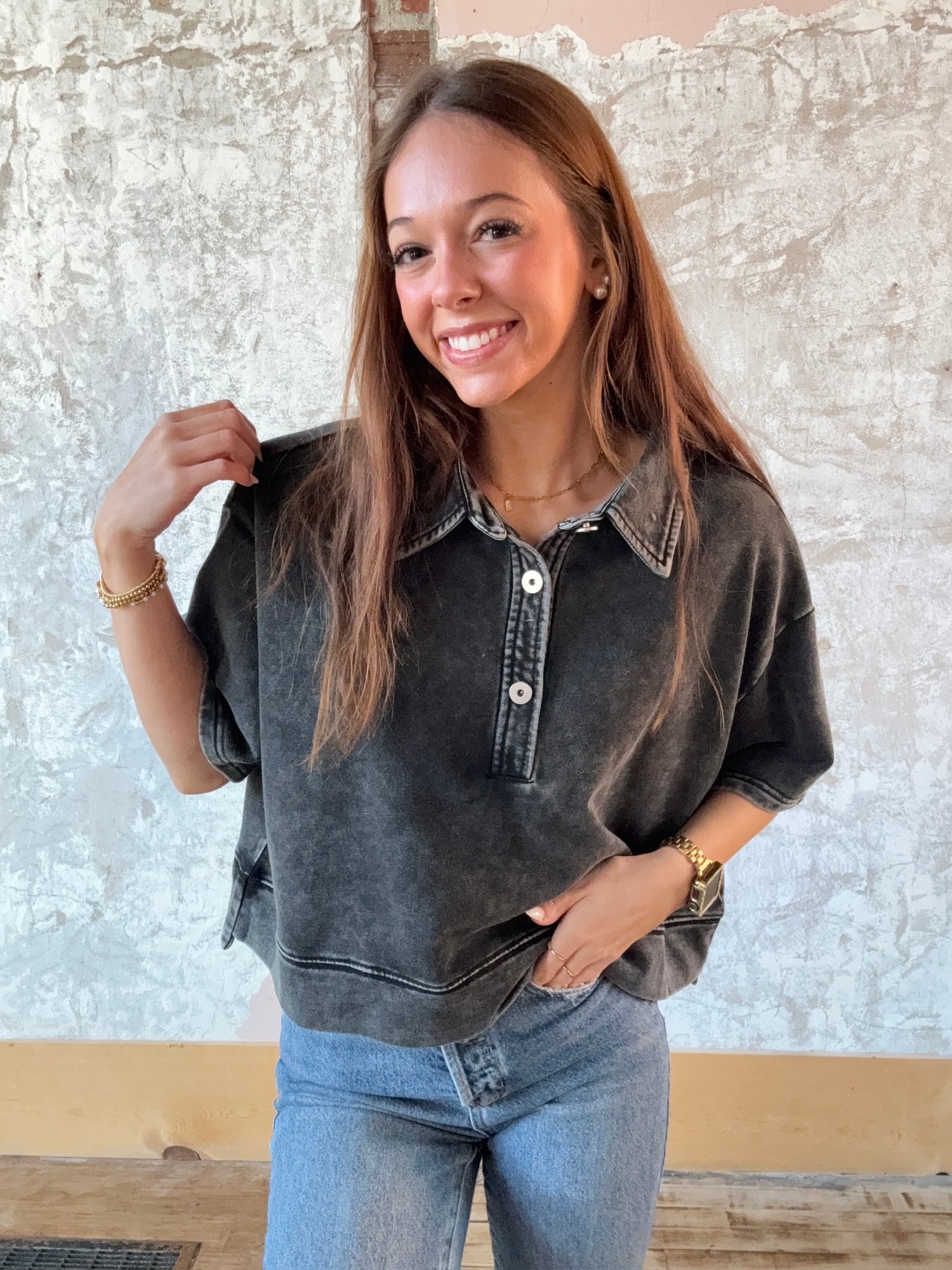 Mineral Washed Cotton Terry Shirt