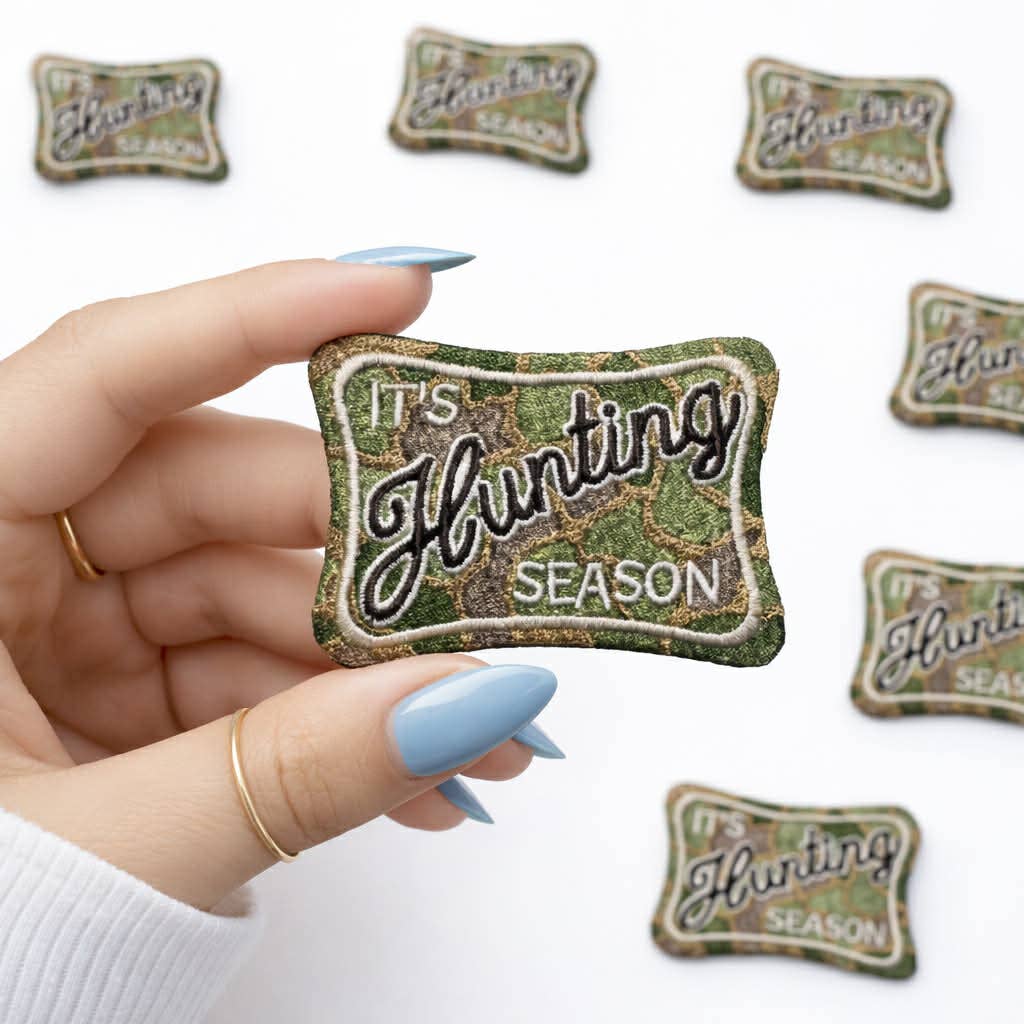 Hunting Season Embroidered Iron On Patch