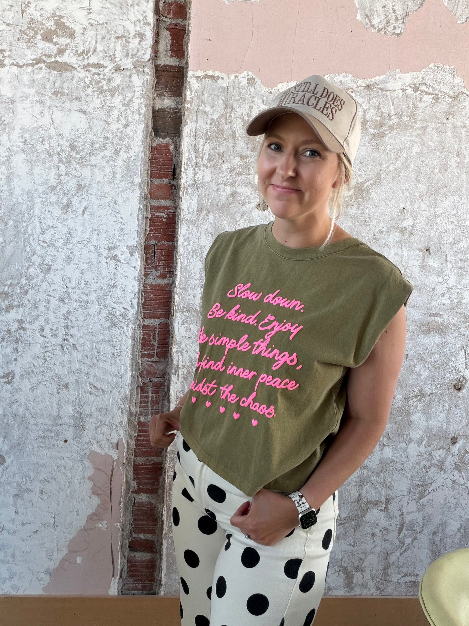 Bold Ivory Polka Dot Barrel Pants
