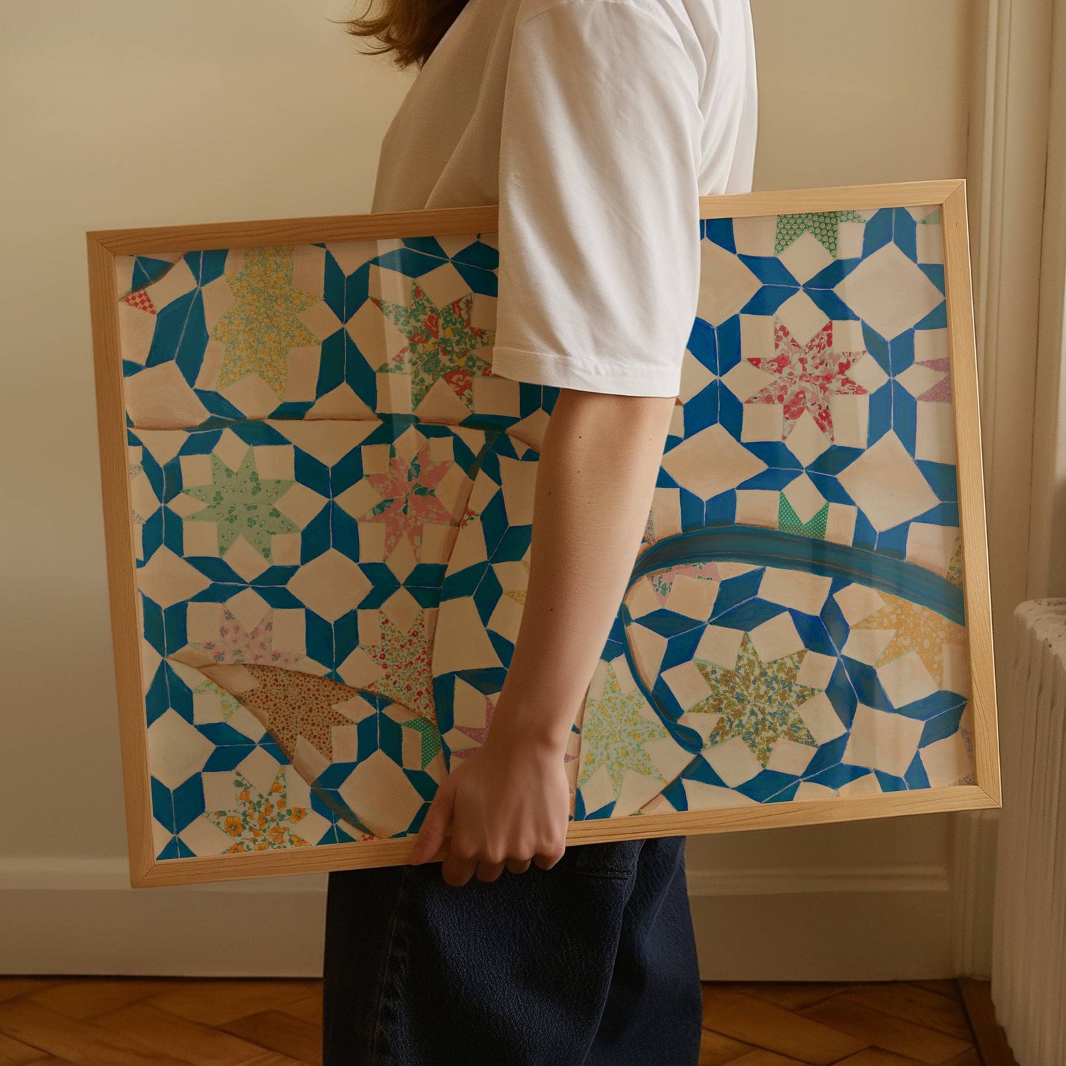 Blue Quilt Wall Art Print