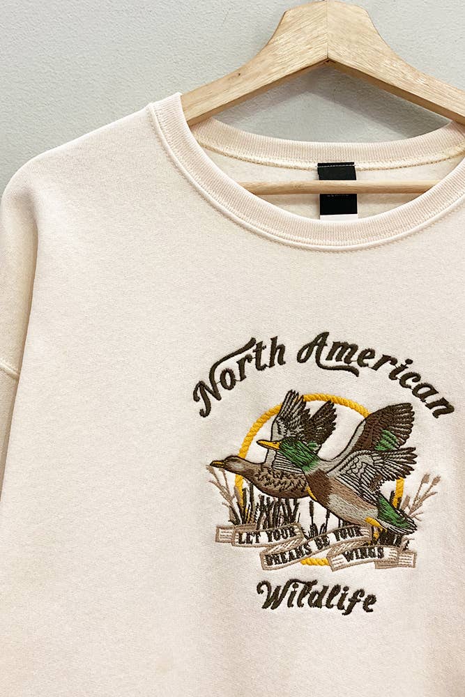 North American Wildlife Embroidered Sweatshirt