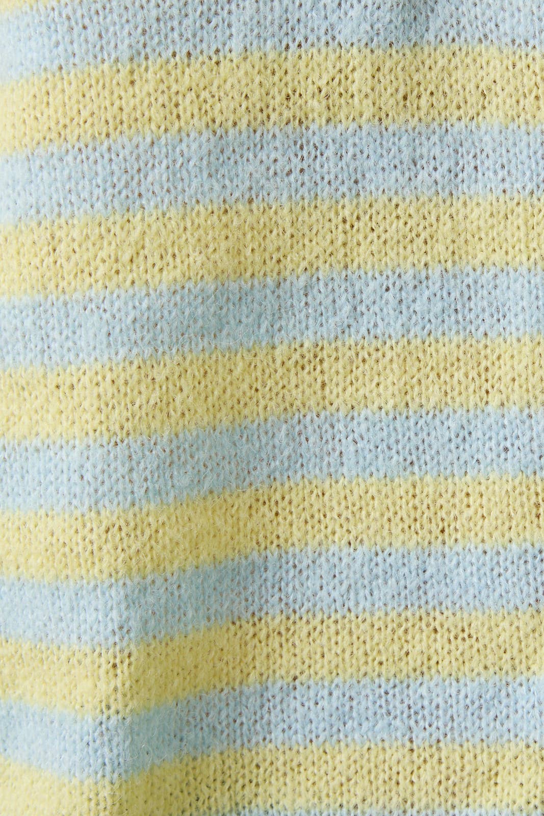Long Sleeve Rolled Hemline Detail Stripe Half Button Sweater