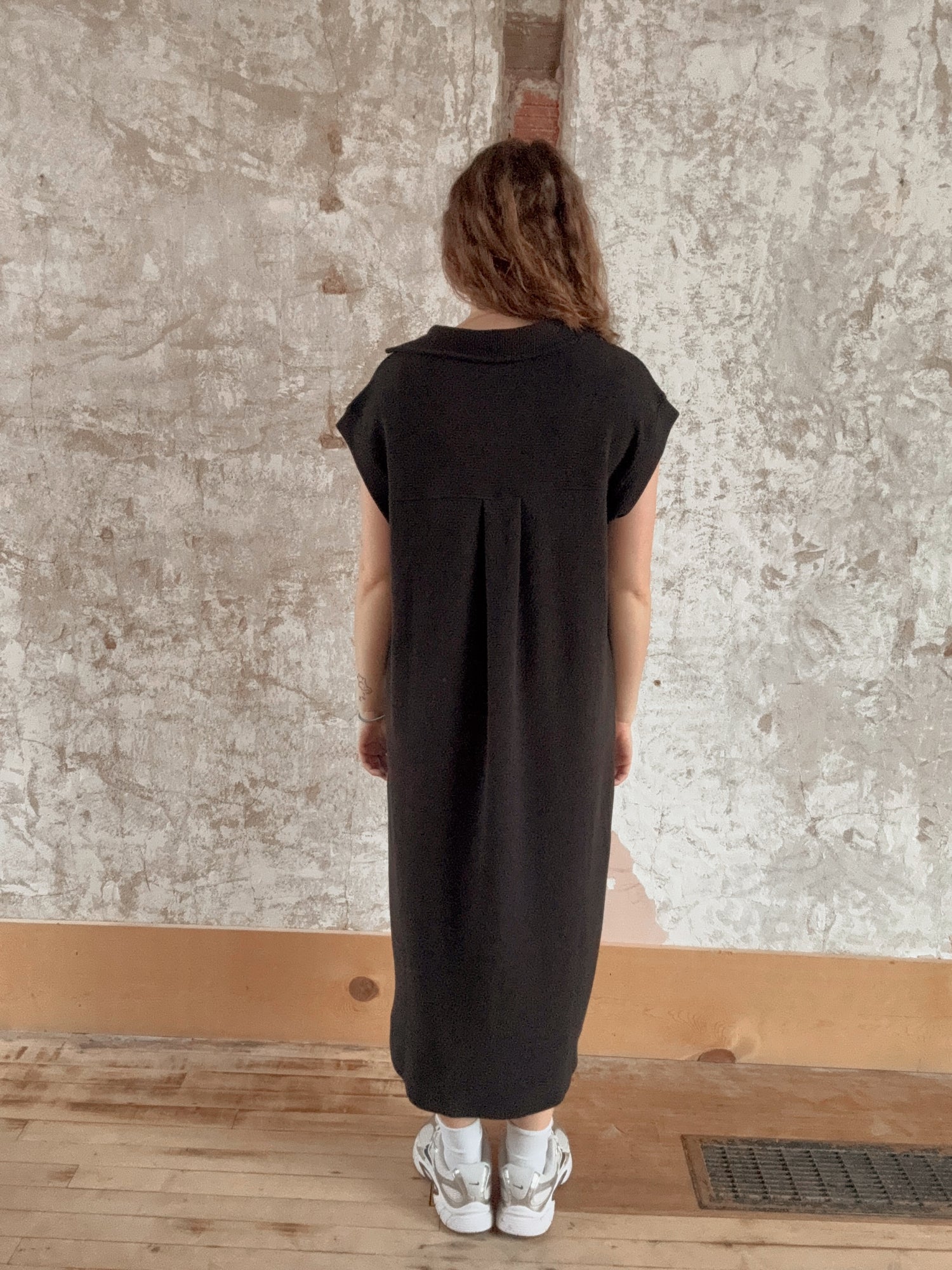 Cloudy Knit Collared Maxi Dress