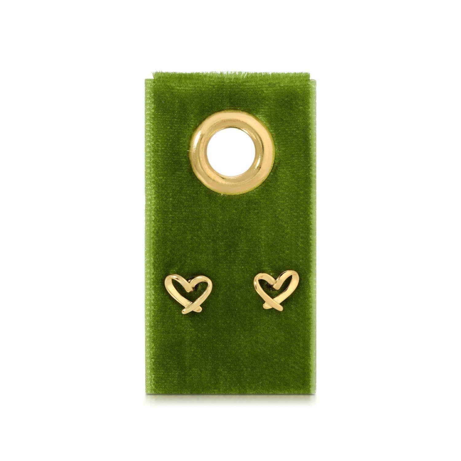 Gold Heart Stud Earrings