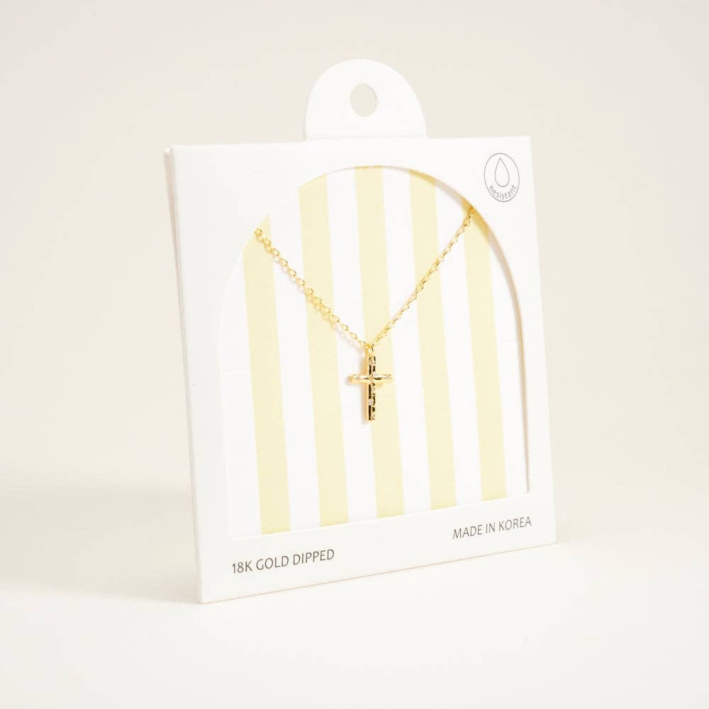 Dainty 18K Gold Cross Necklace