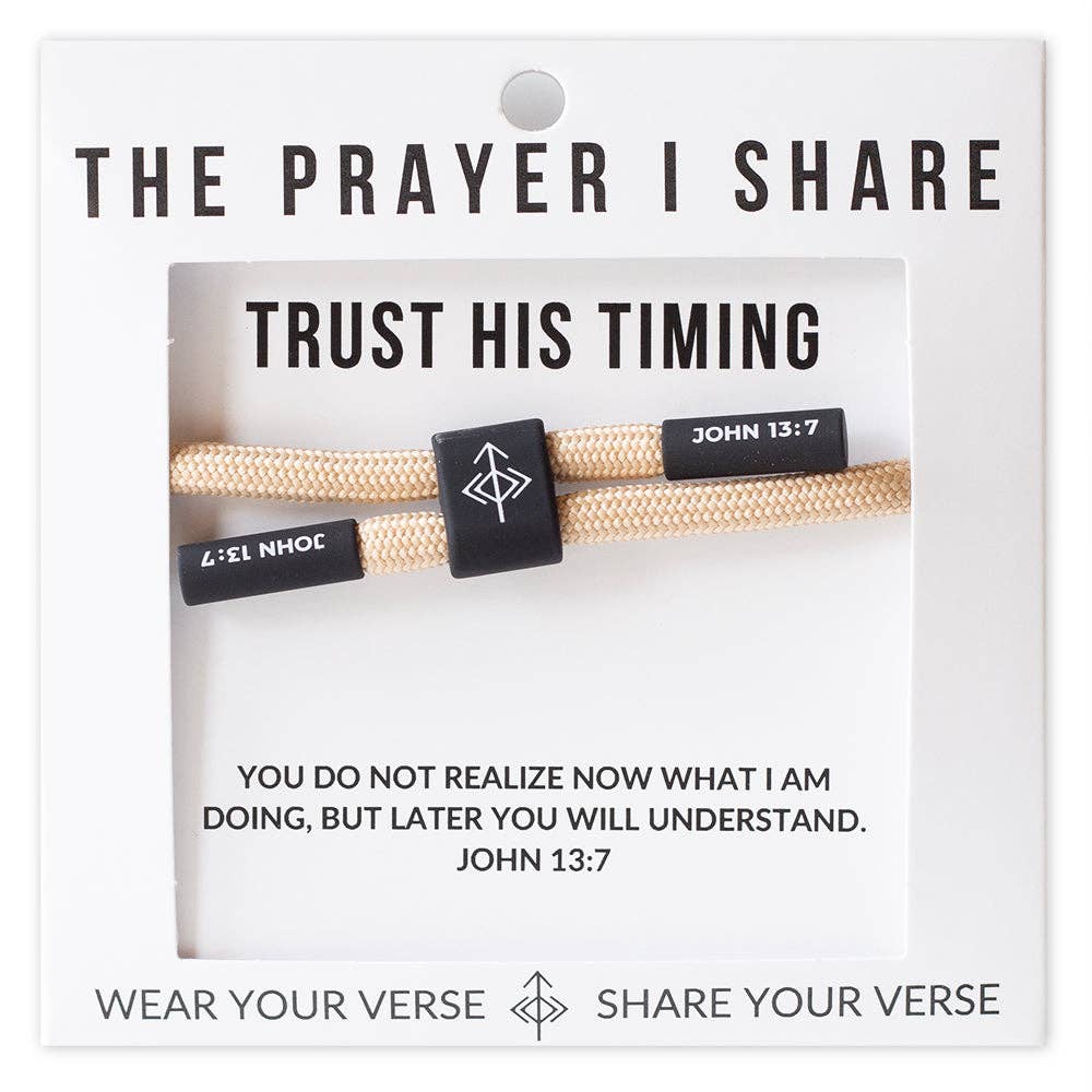 Trust His Timing Christian Cord Bracelet