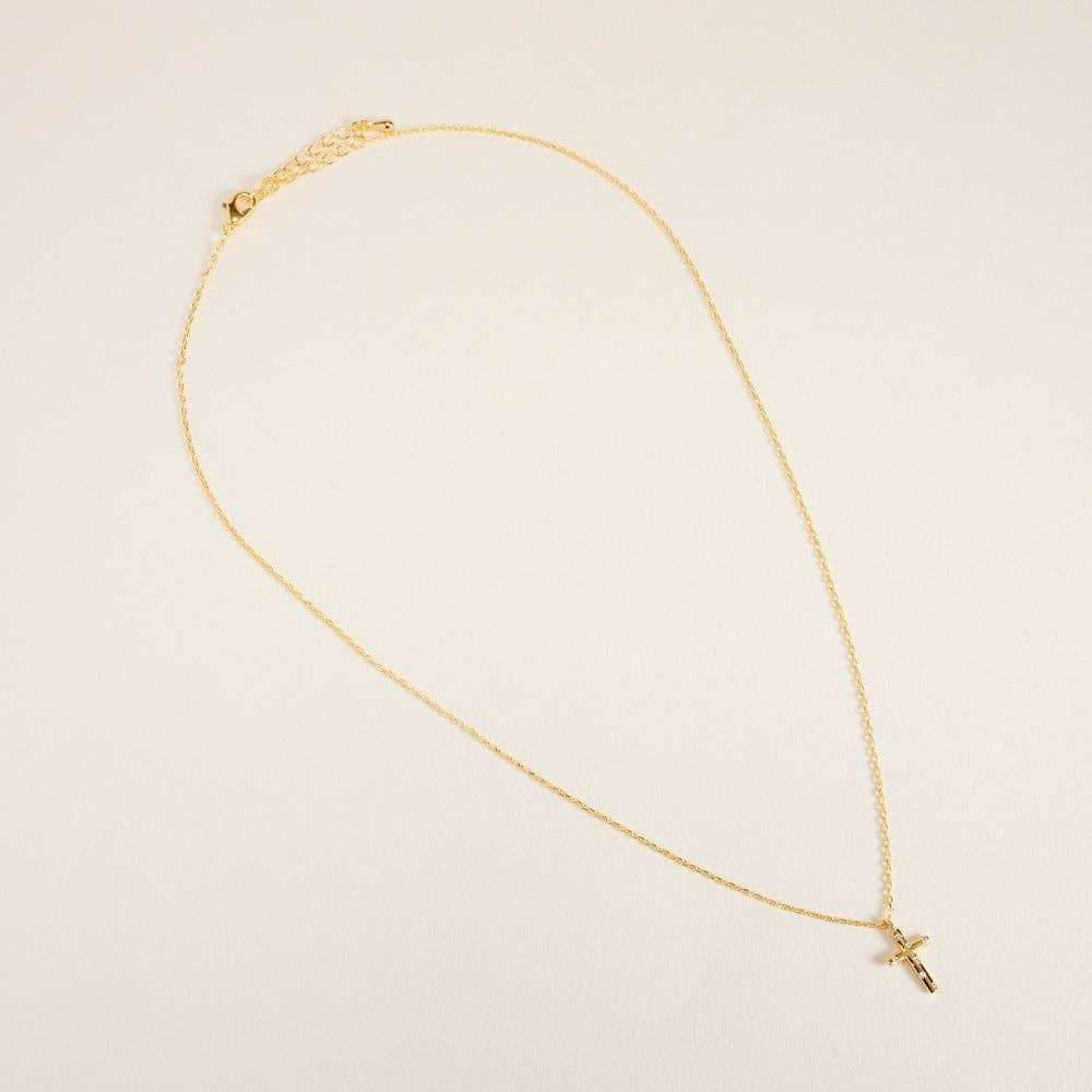 Dainty 18K Gold Cross Necklace