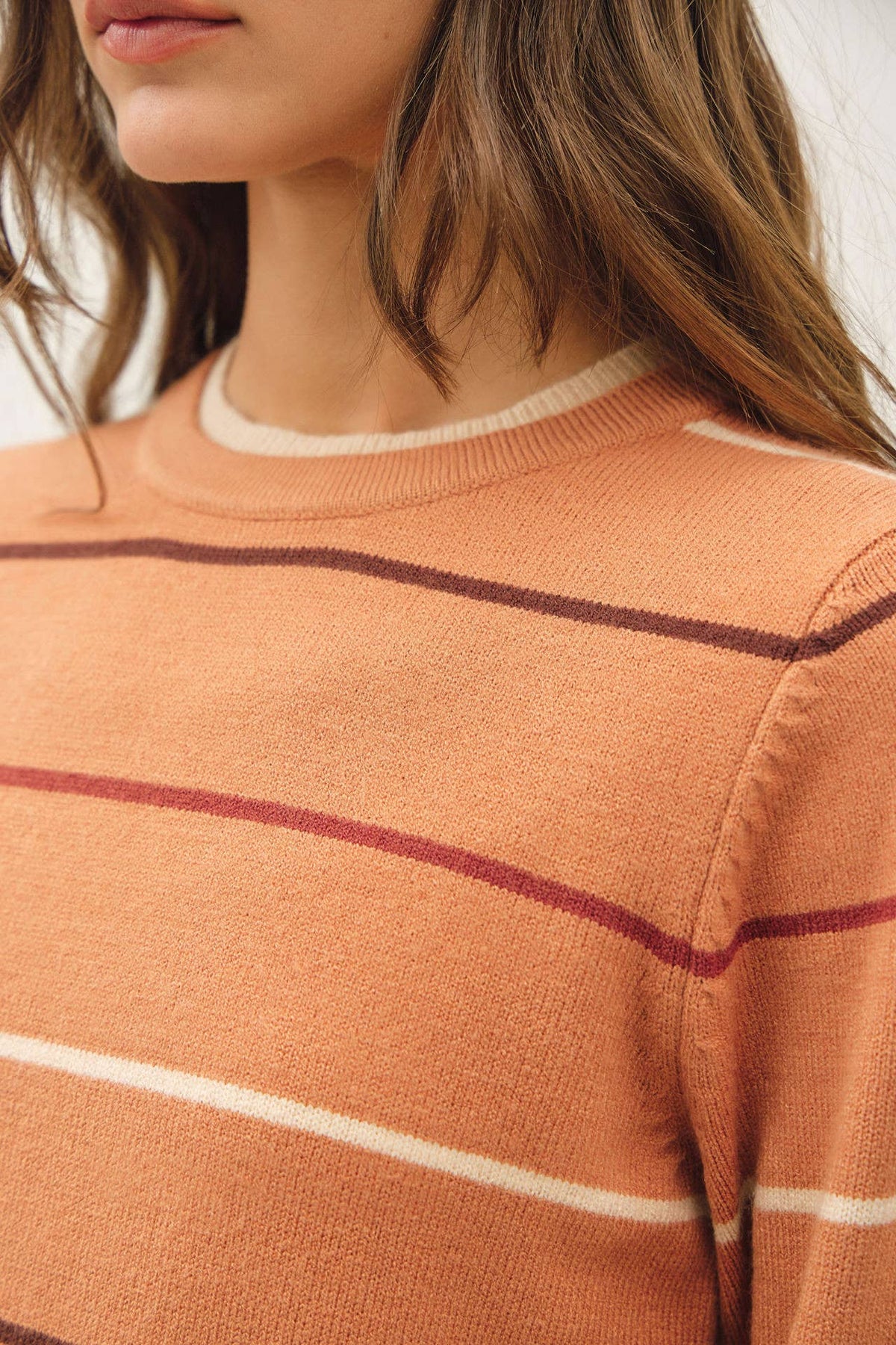 Double Layered Look Stripe Sweater Top (extended!)