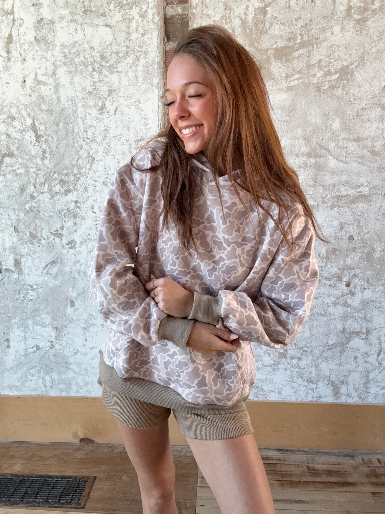 Let’s Be Happy Duck Camo Hoodie