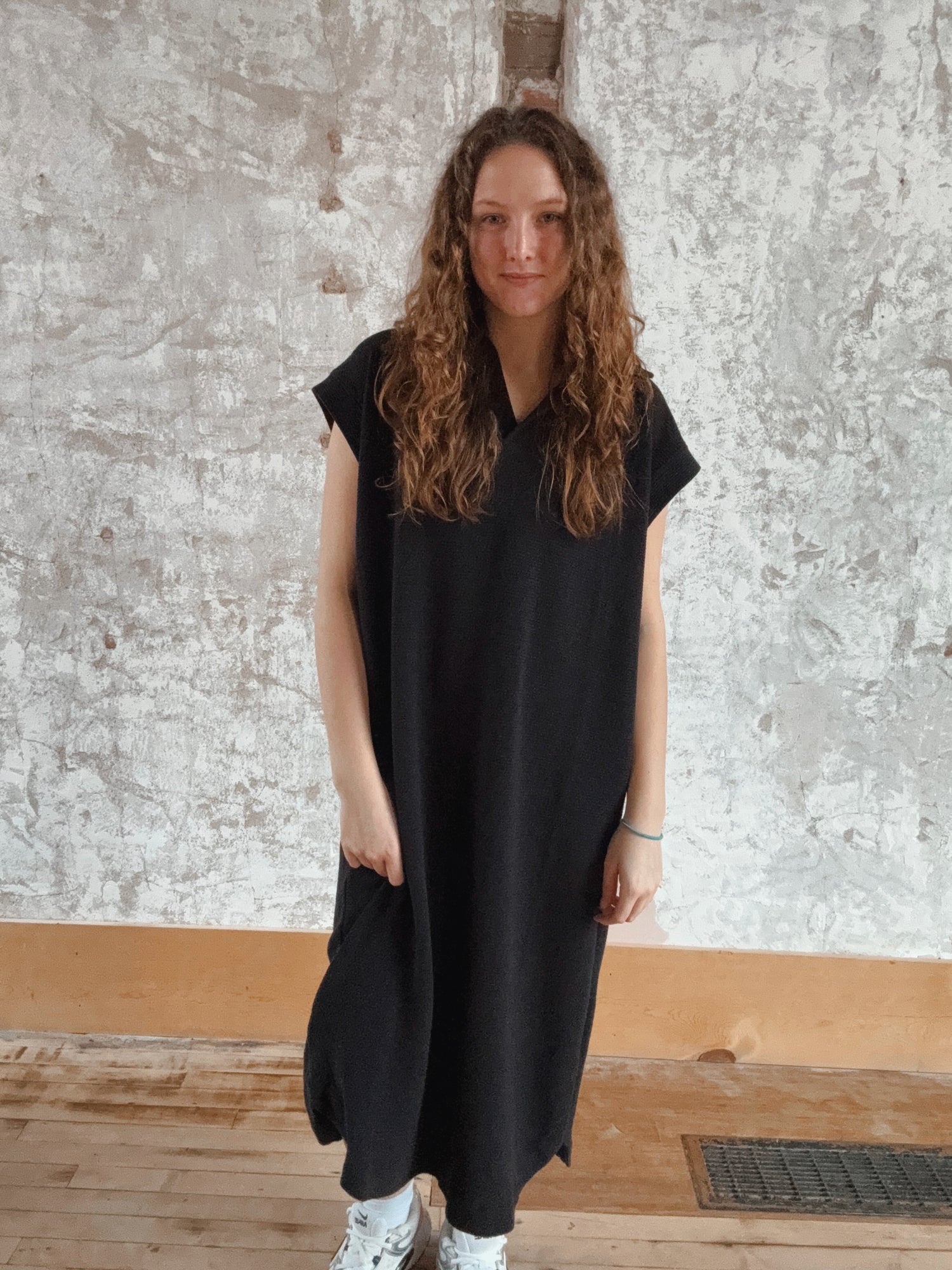 Cloudy Knit Collared Maxi Dress