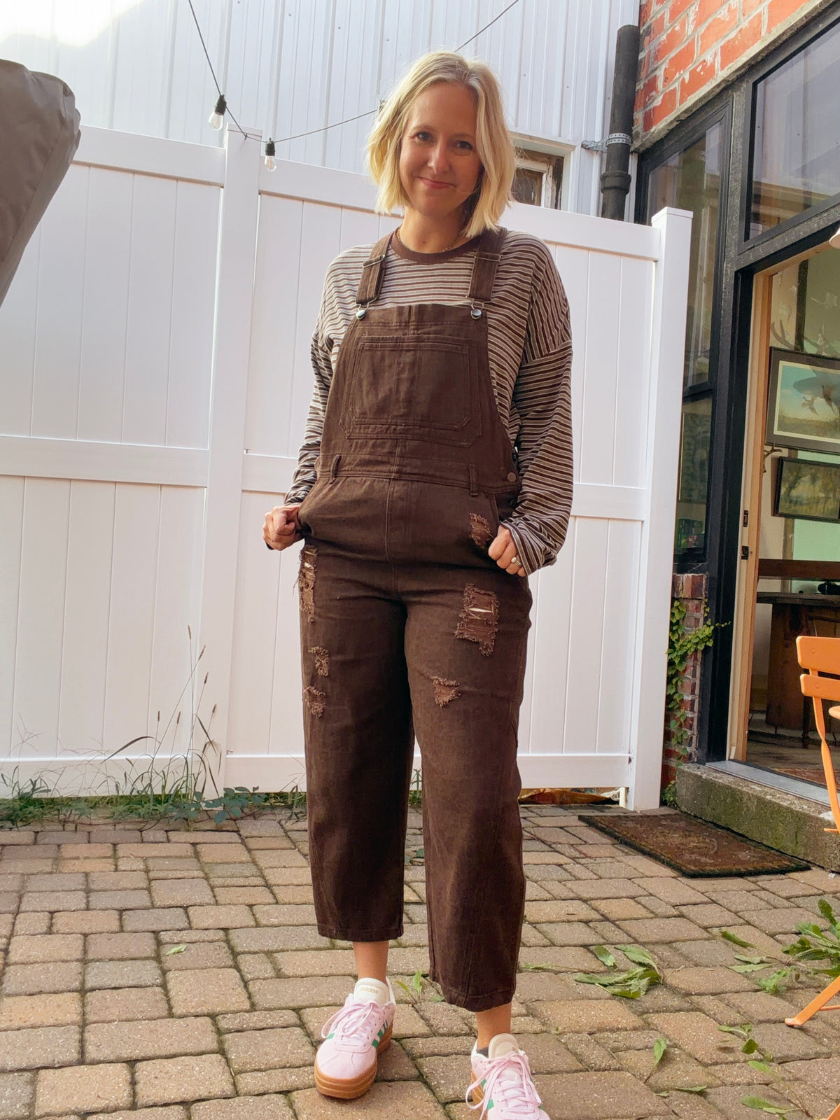 Animal Printed Enzyme Washed Overalls