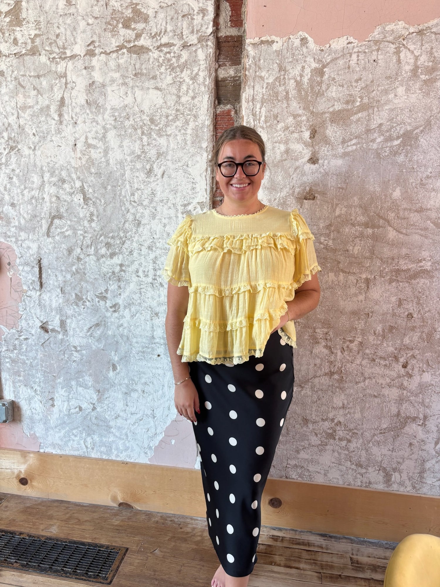 Polka Dot Satin Skirt