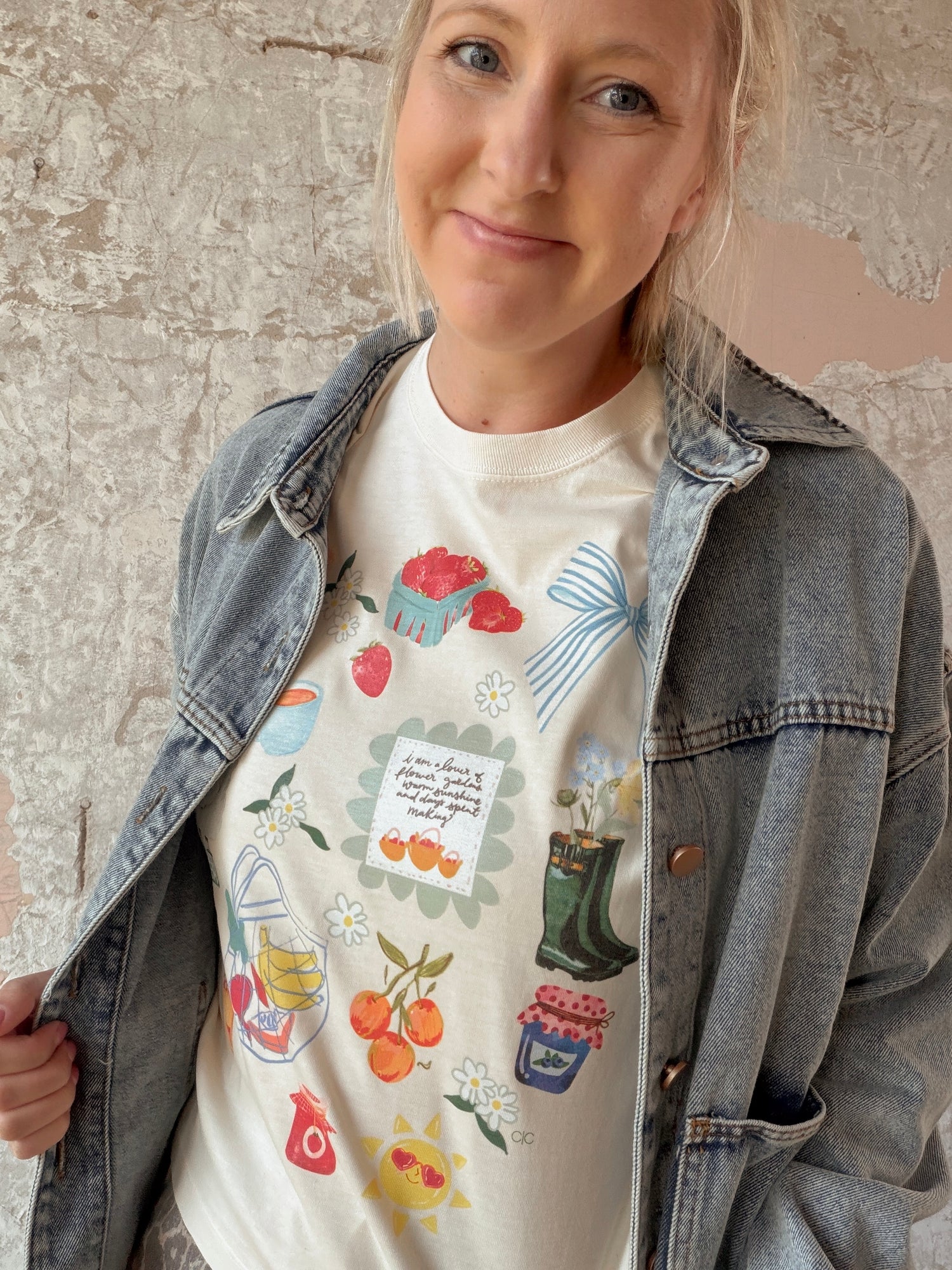 Summer Collage Mid Crop Graphic Tee