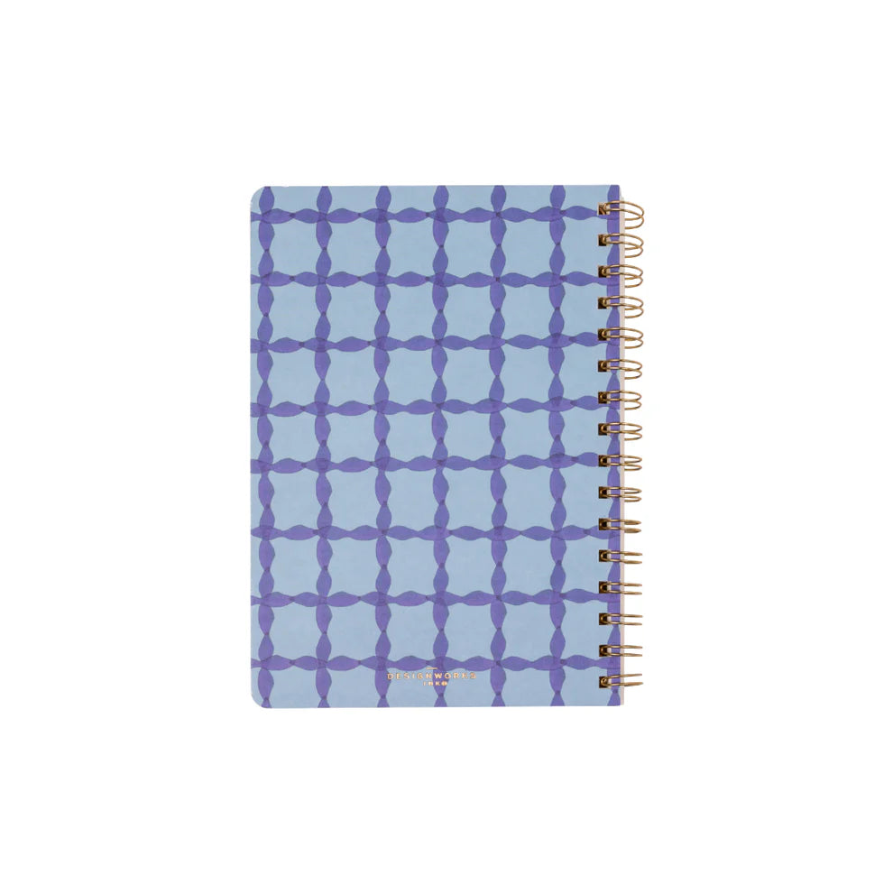 Small Blue Lattice Notebook